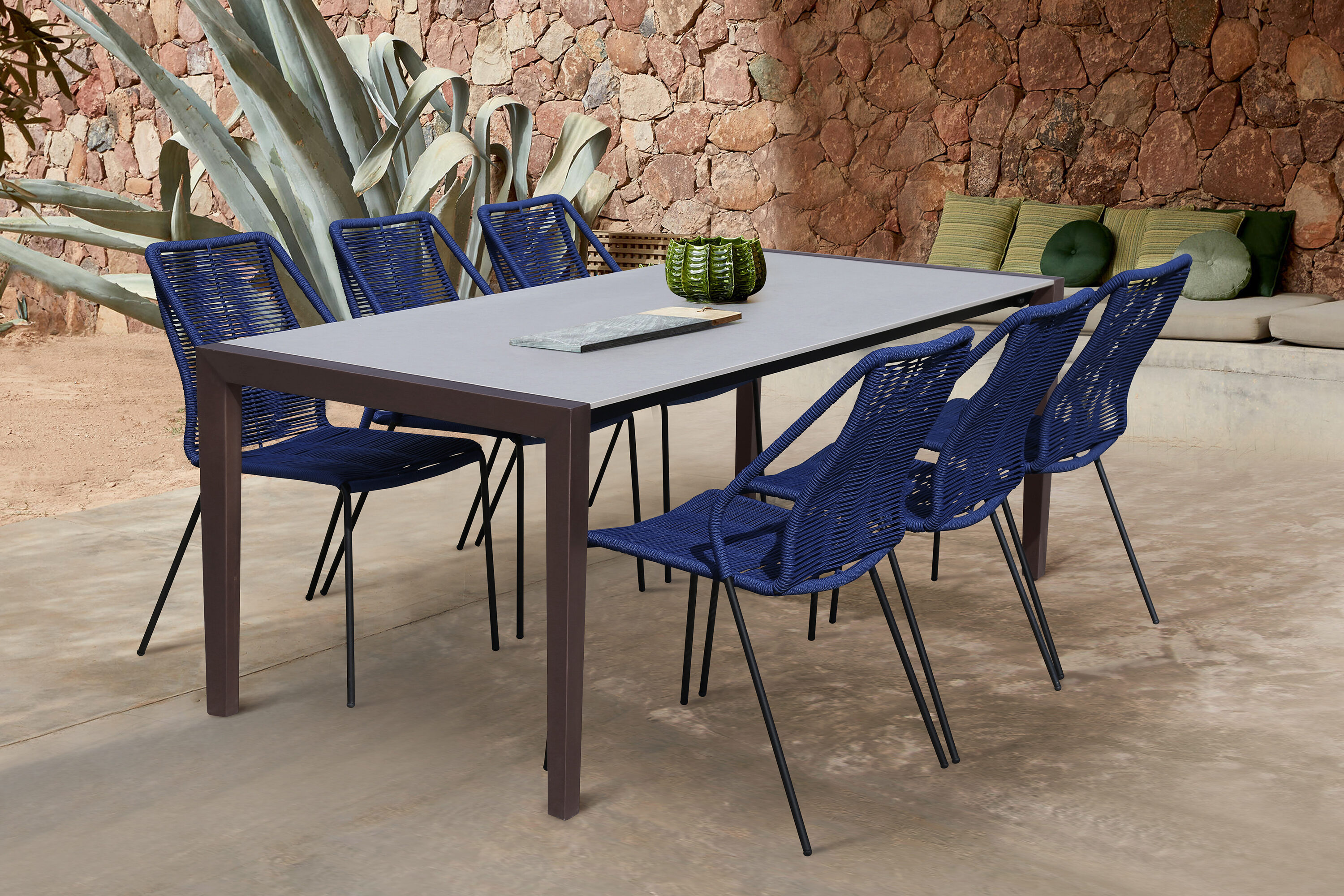 Armen Living SETFLDIDK7CPBLU Patio-Dining-Sets - View #3
