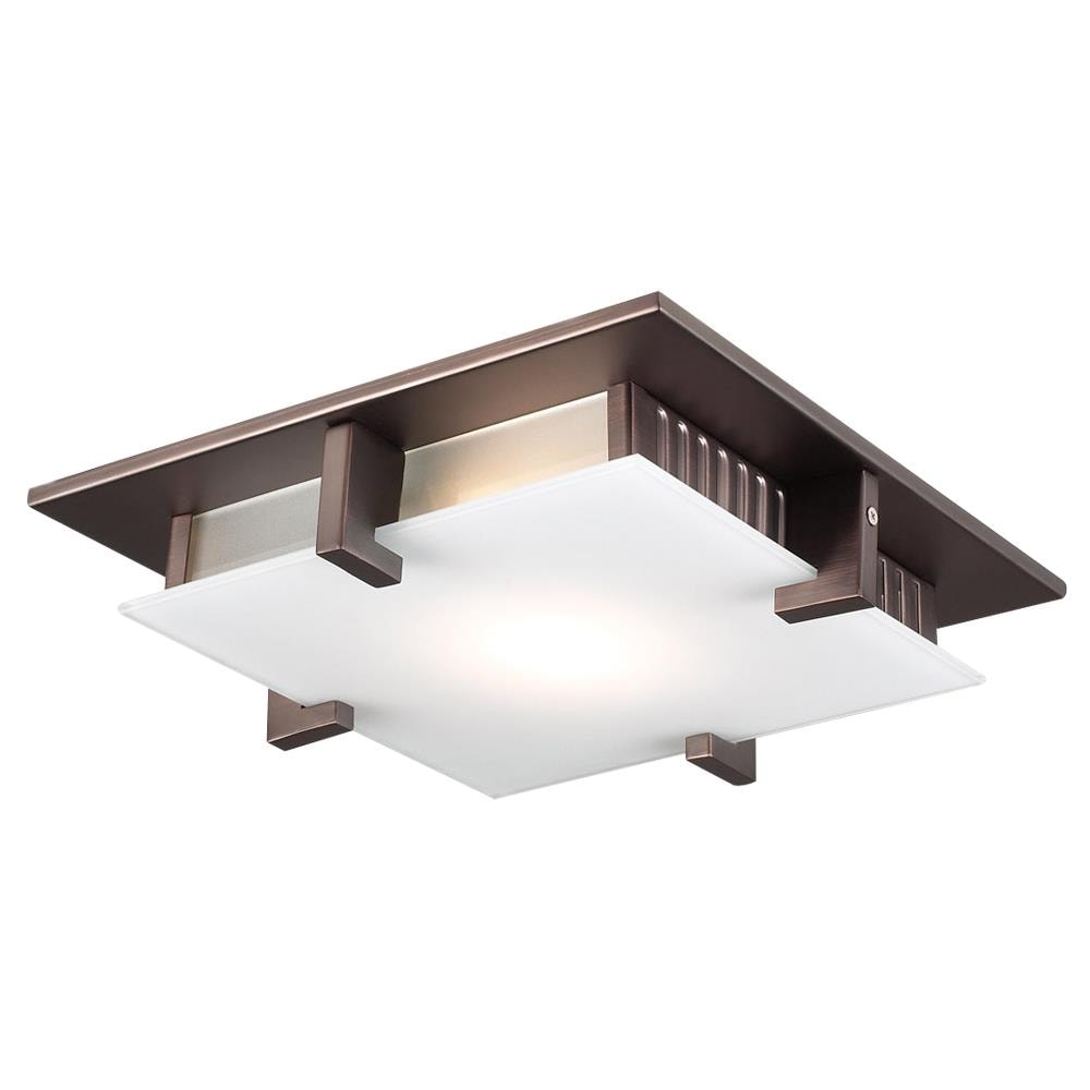 PLC Lighting 904 ORB 1-Light 8-in Oil Rubbed Bronze Halogen Flush Mount Light