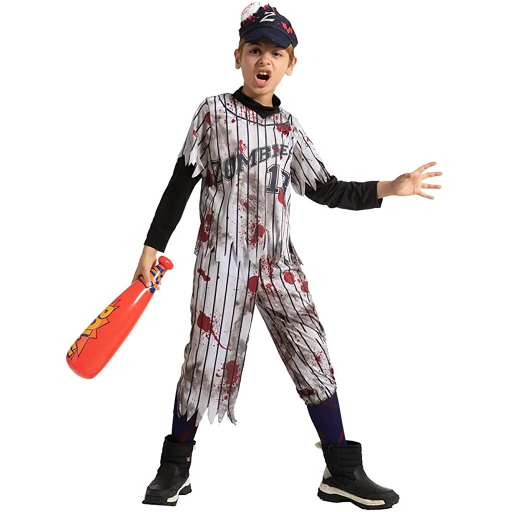 Joyfy 20558-S Kids Baseball Zombie Player Halloween Costume