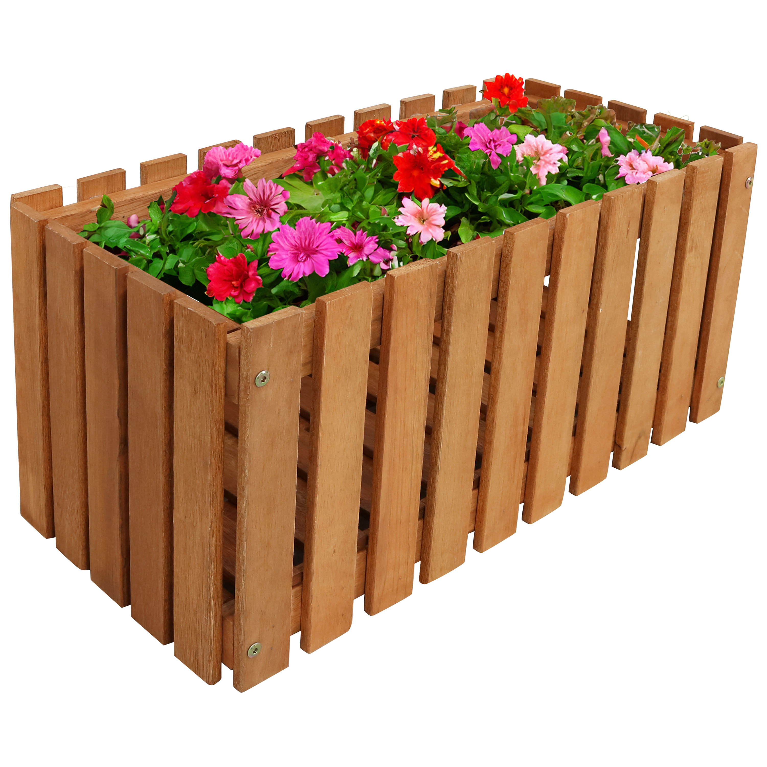 Sunnydaze Decor LAM-474 Rectangle 8.25-in W x 9.5-in H x 8.25-in D Brown Wood Outdoor Raised planter box