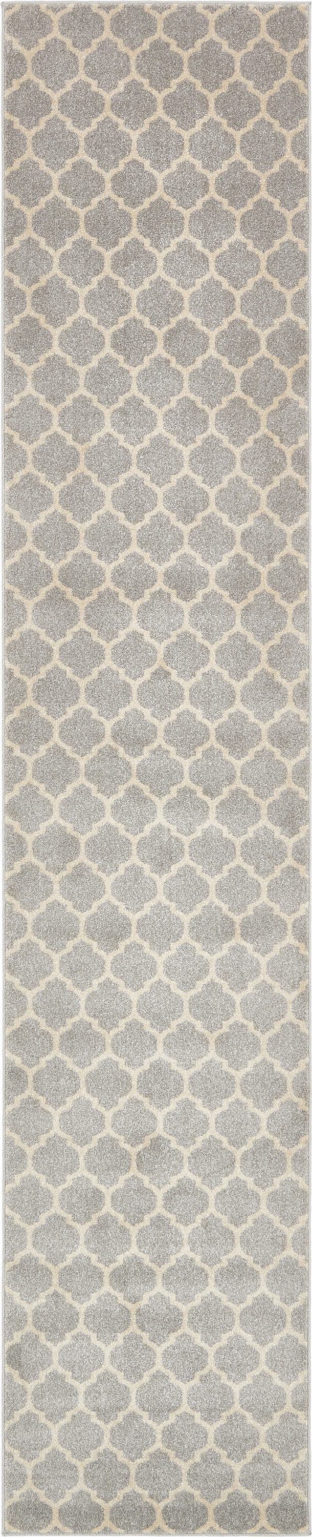 Unique Loom 3128604 Philadelphia Trellis 2 x 13 (ft) Loomed Polypropylene Light Gray/Beige Rectangular Indoor Geometric Industrial Runner rug