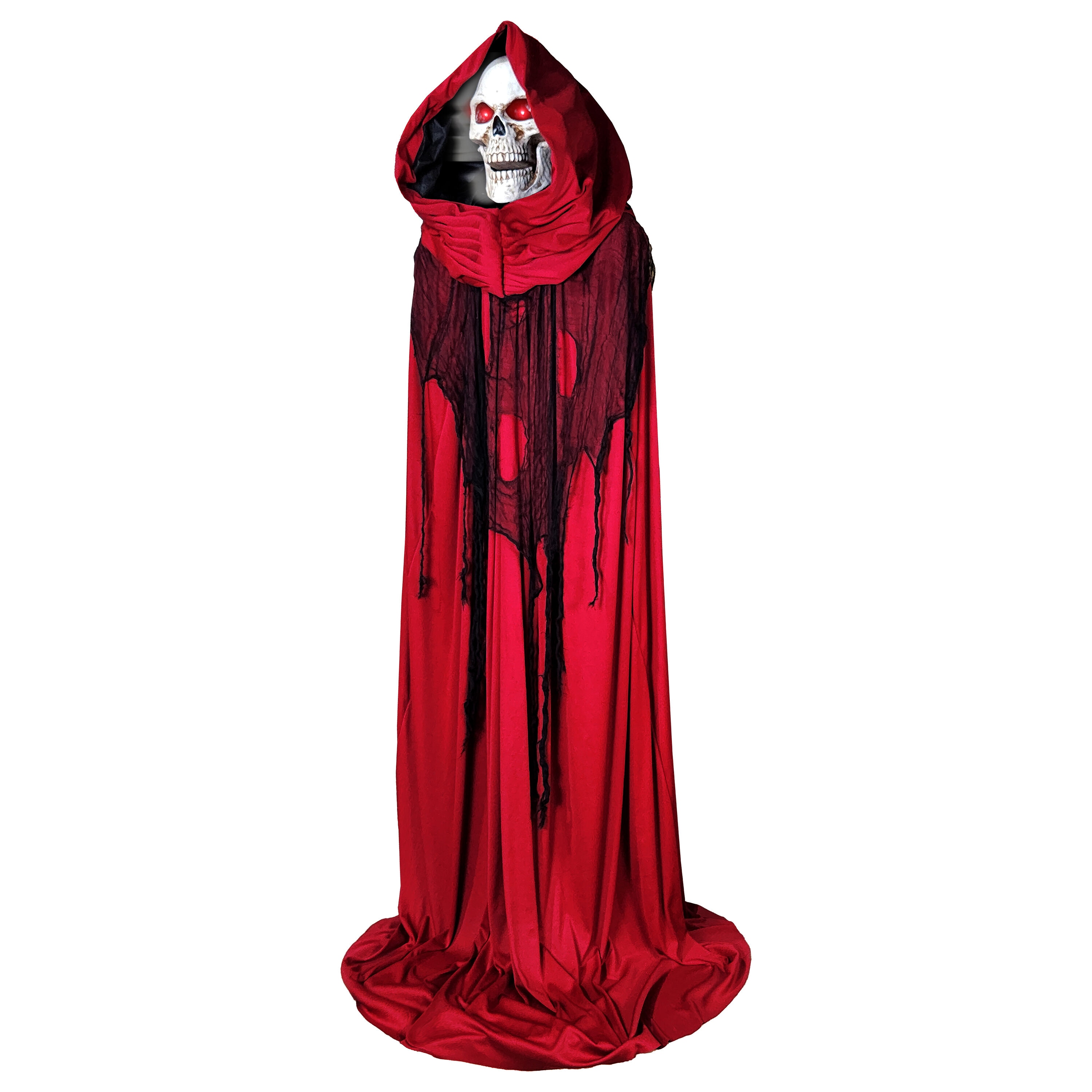 Haunted Living 4-ft Animatronic Bluetooth Reaper with Band Drums at