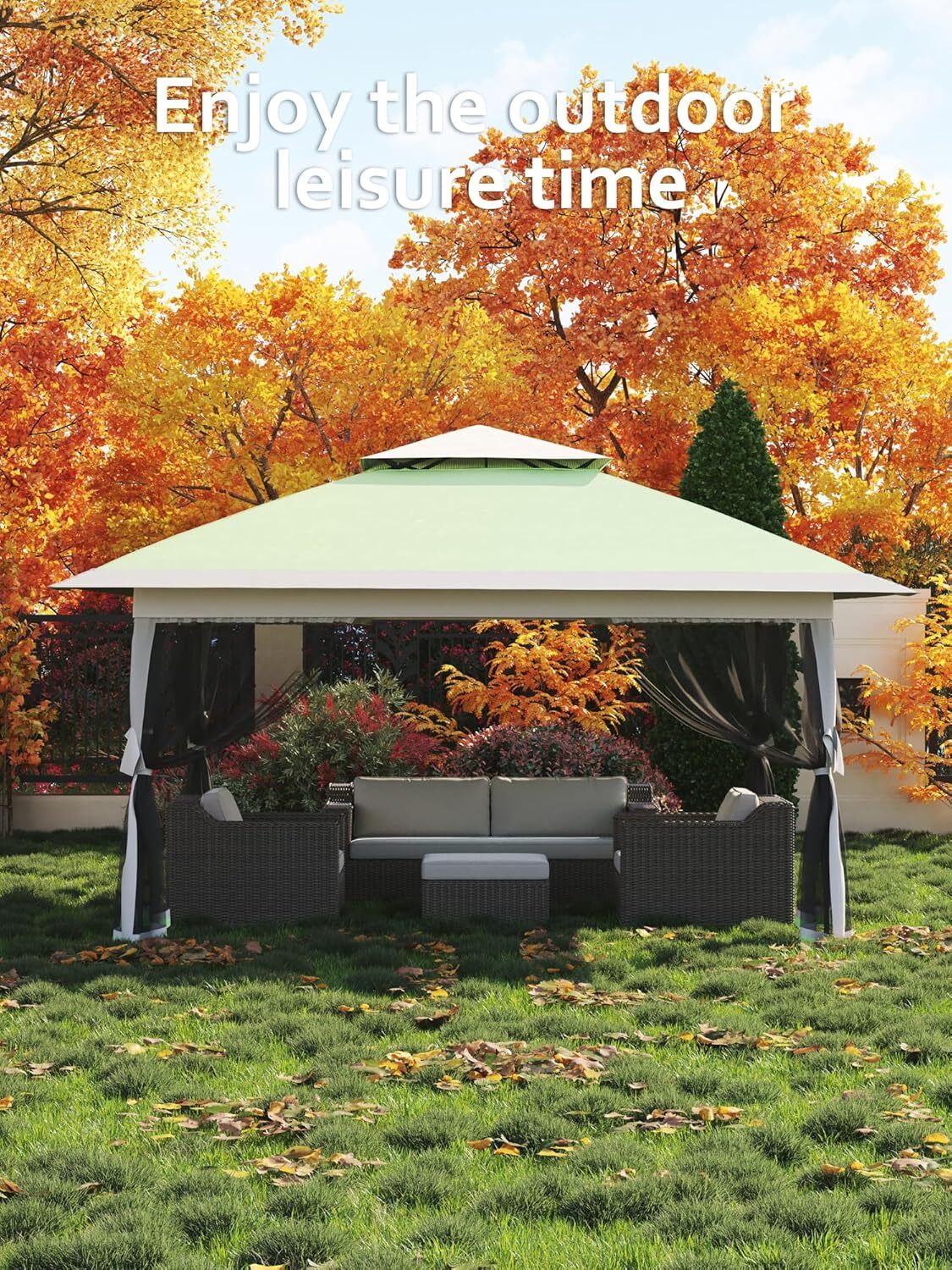 Qeetex GGL-PHO-12C38JCY Wood-Resin-Gazebos - View #3