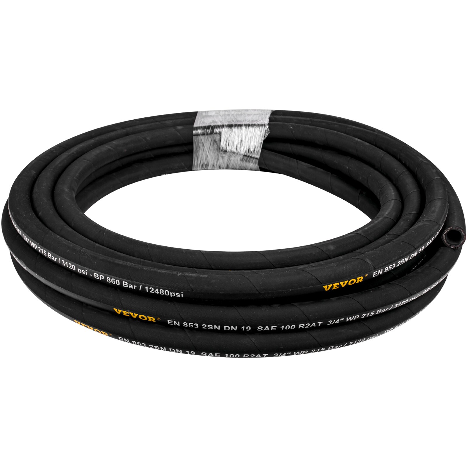 VEVOR 1/2-in ID x 100-ft Fabric/Synthetic Rubber Black Hydraulic Hose in  the Tubing & Hoses department at