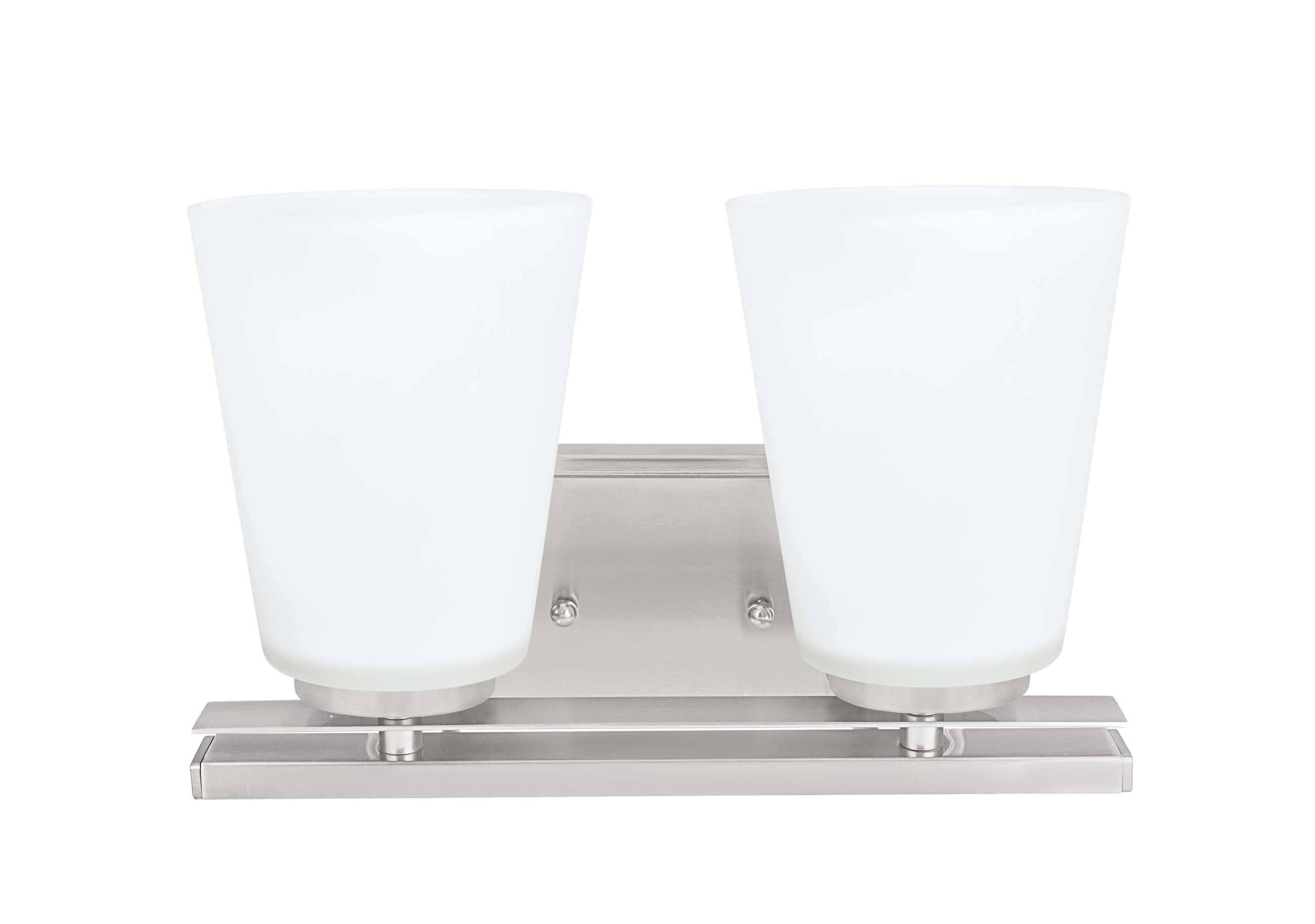 Aspen Creative Corporation 62215 Bathroom Vanity 11.63-in 2 -Light Brushed Nickel Transitional Vanity light