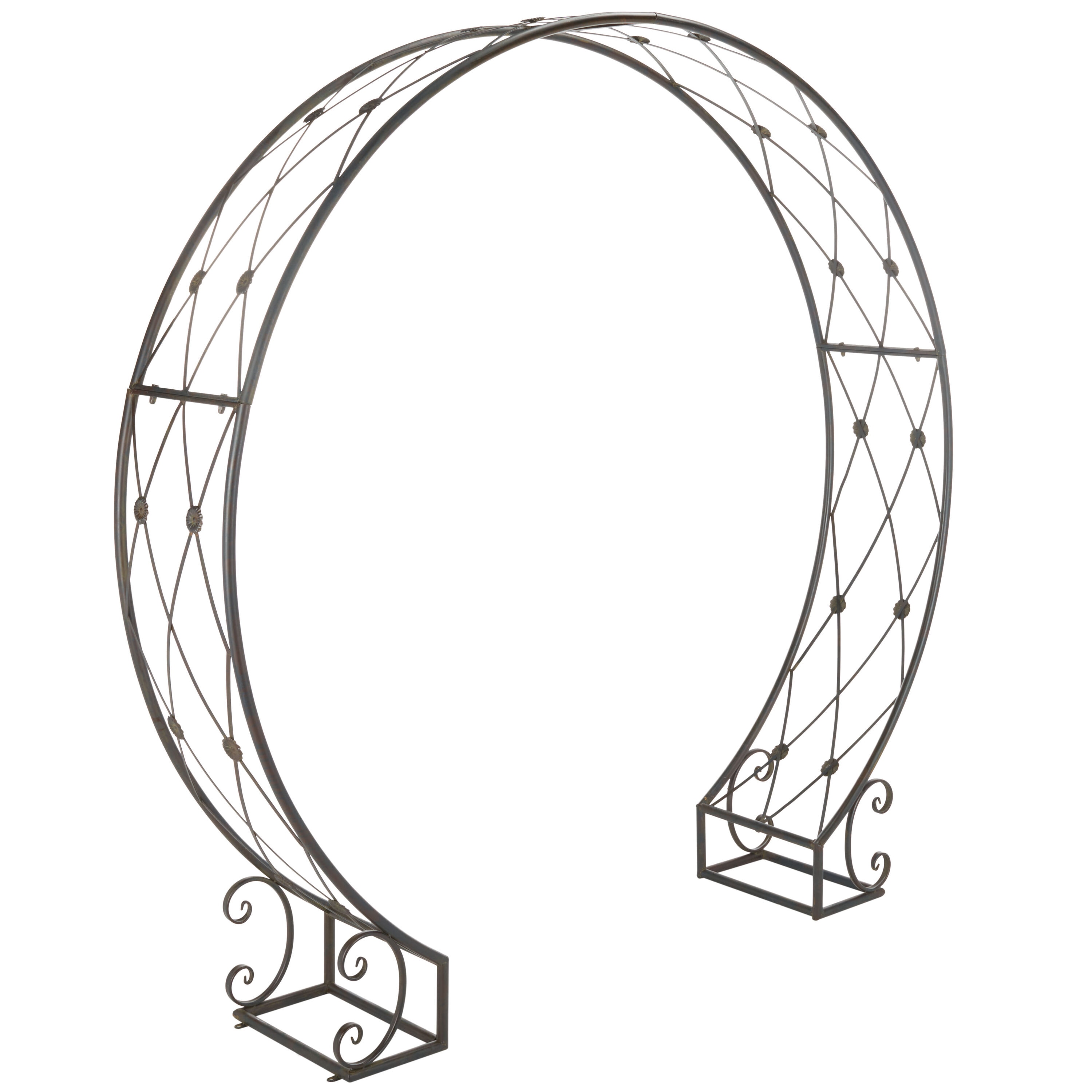 Safavieh PAT5036E Mizell 6.66-ft W x 6.95-ft H Arched Anitique Black Wrought iron Garden Arbor
