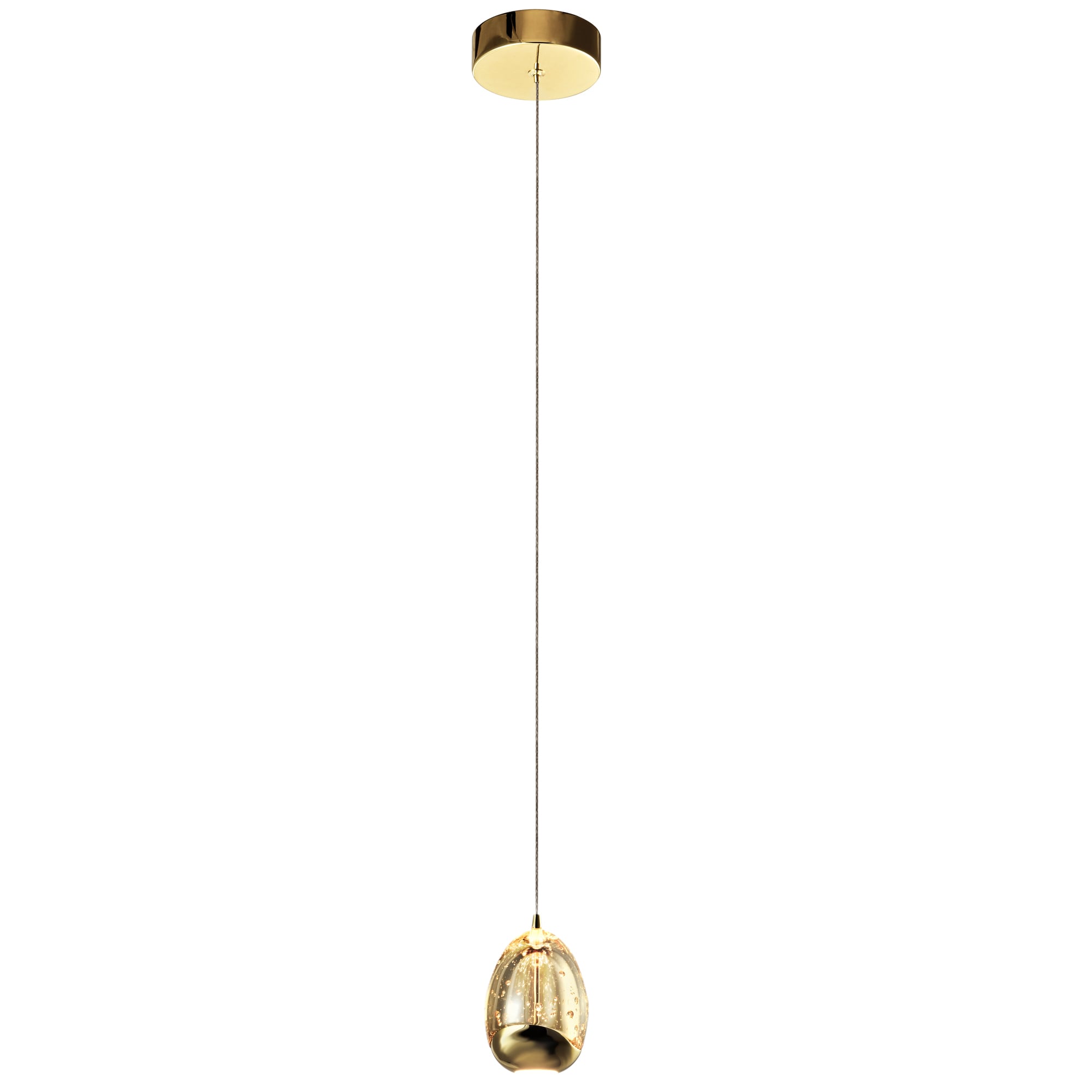 Elegant Venezia Gold LED Pendant with Champagne Glass Shade