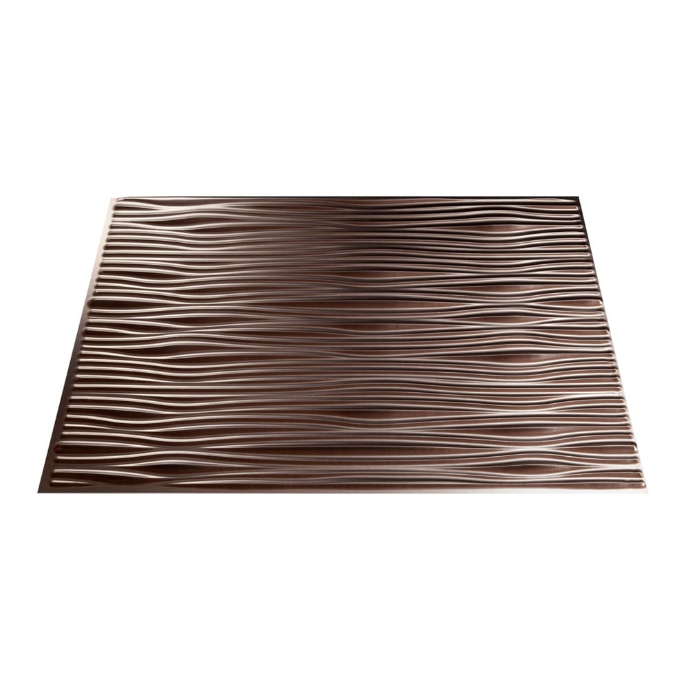 Fasade B65-29 Waves 18.5-in x 24.5-in Thermoplastic Brushed nickel Backsplash Panels