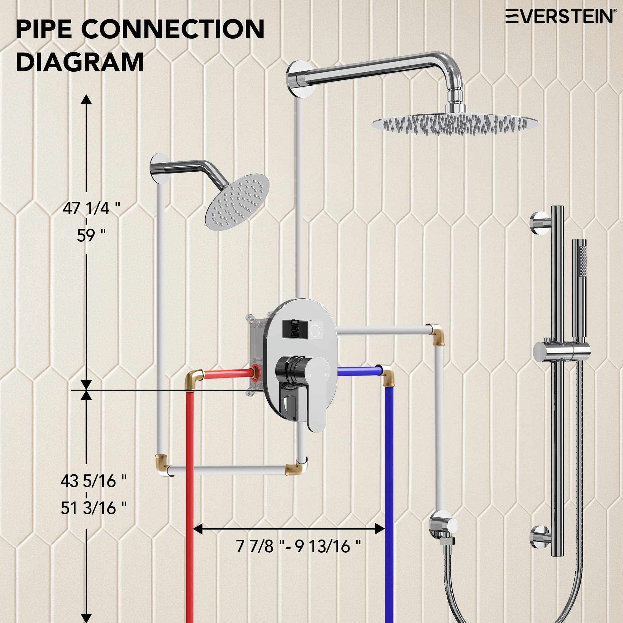 EVERSTEIN SFS-1058-CH10 Tub-Shower-Faucets - View #11