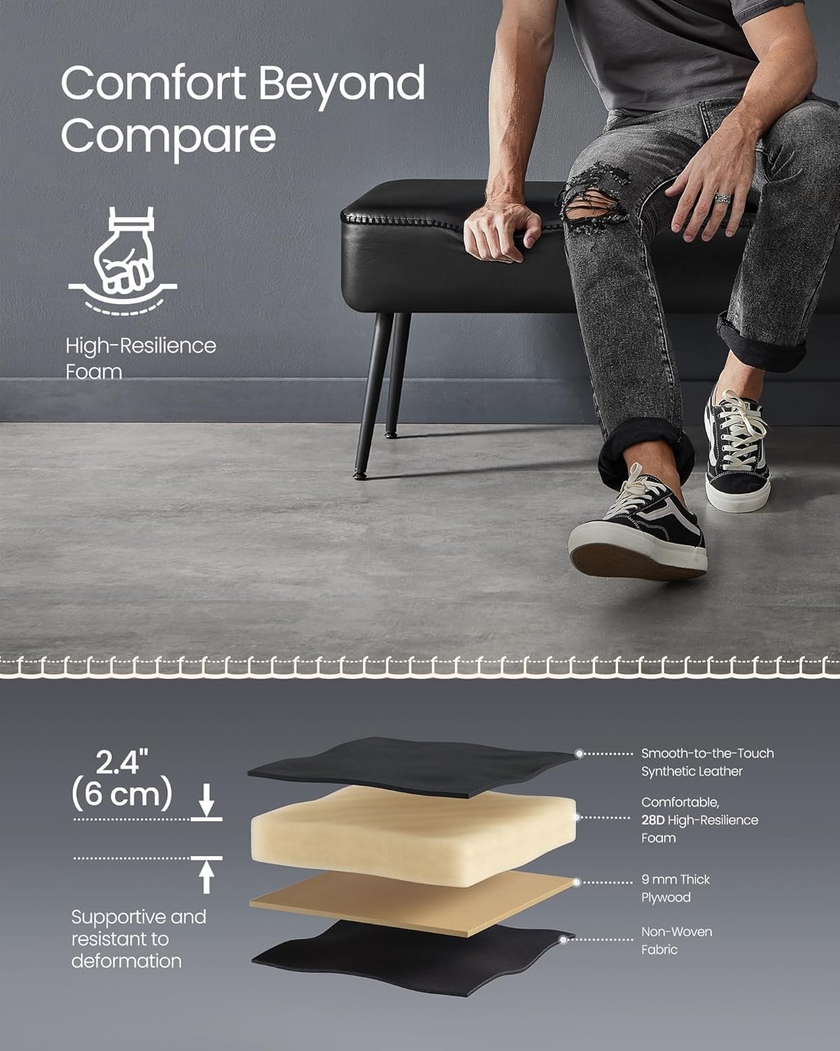 SONGMICS HOME LOM076B01 Indoor-Ottomans - View #2