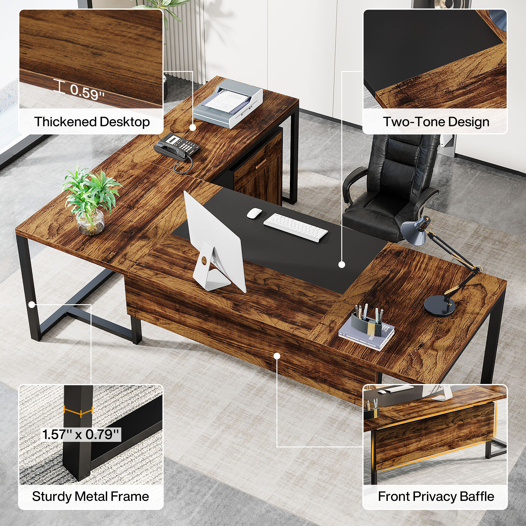 Fnova LWTJ-XK00333 Office-Tables - View #5