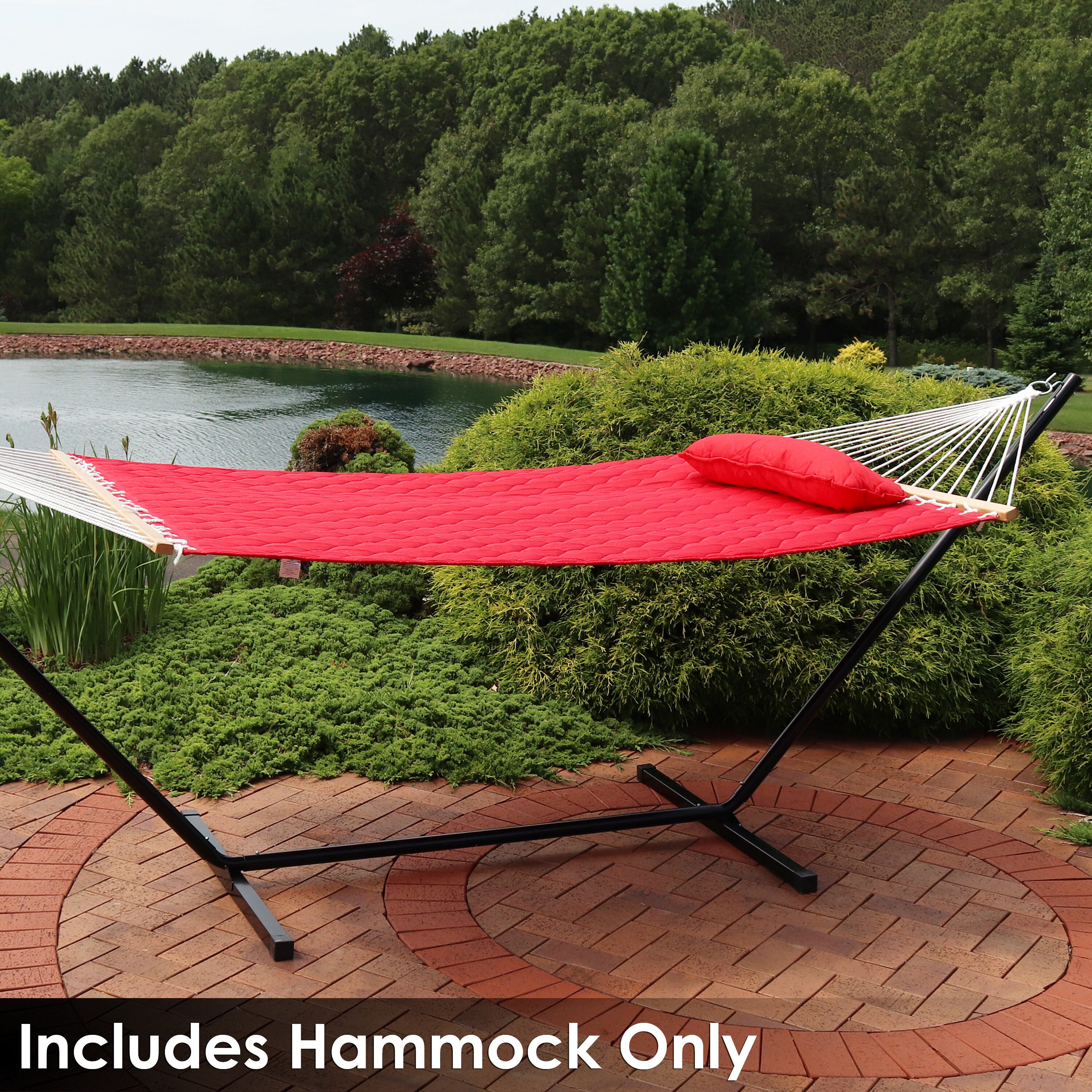 Sunnydaze Decor LY-QDFH-RED Red Quilted Hammock
