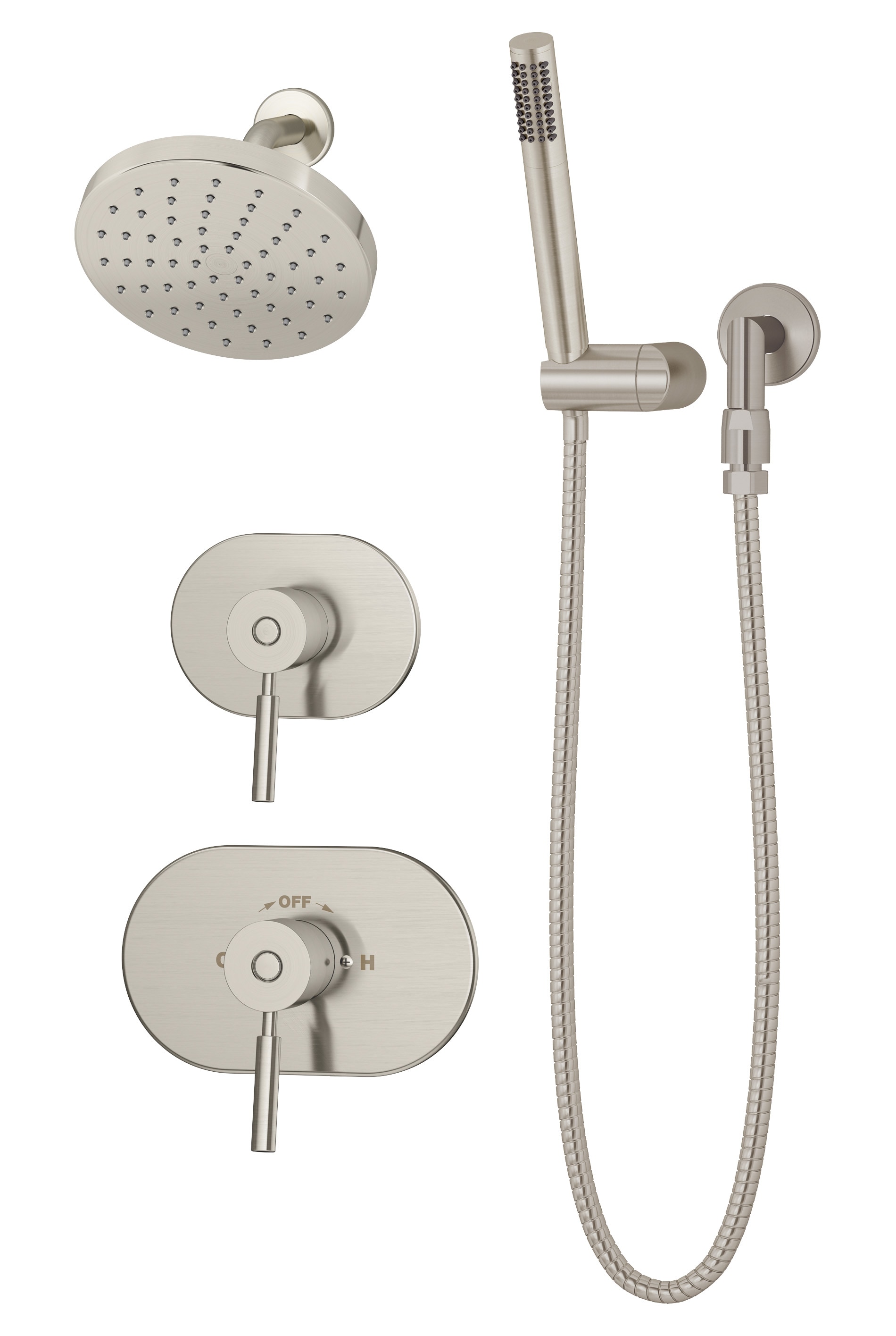 Symmons 4305-STN-1.5-TRM Sereno Satin Nickel 2-handle Single function 7.94-Inches Round Shower Faucet