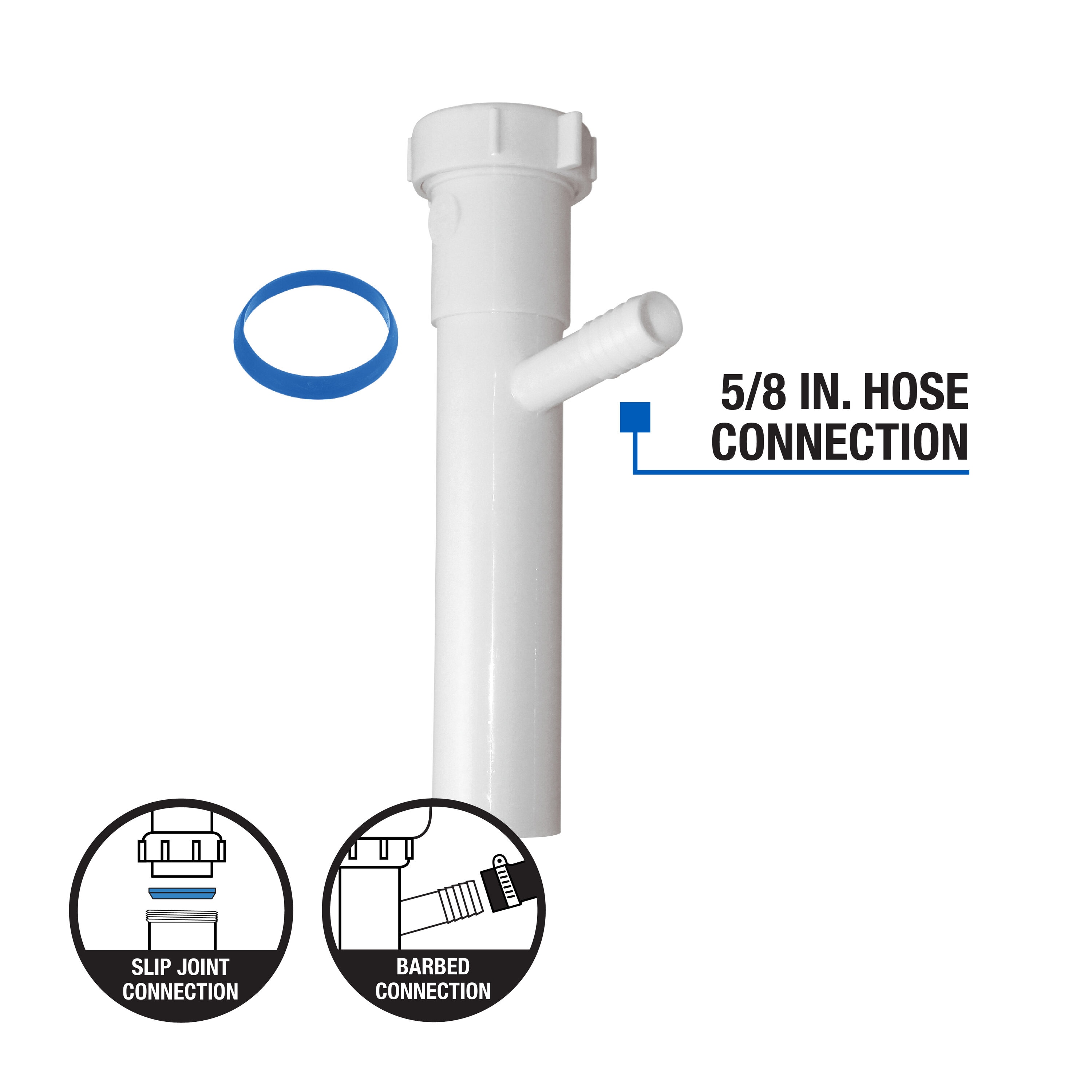 Dearborn 1000000637 1-1/2-in Plastic Slip joint branch tailpiece 5/8-in OD outlet