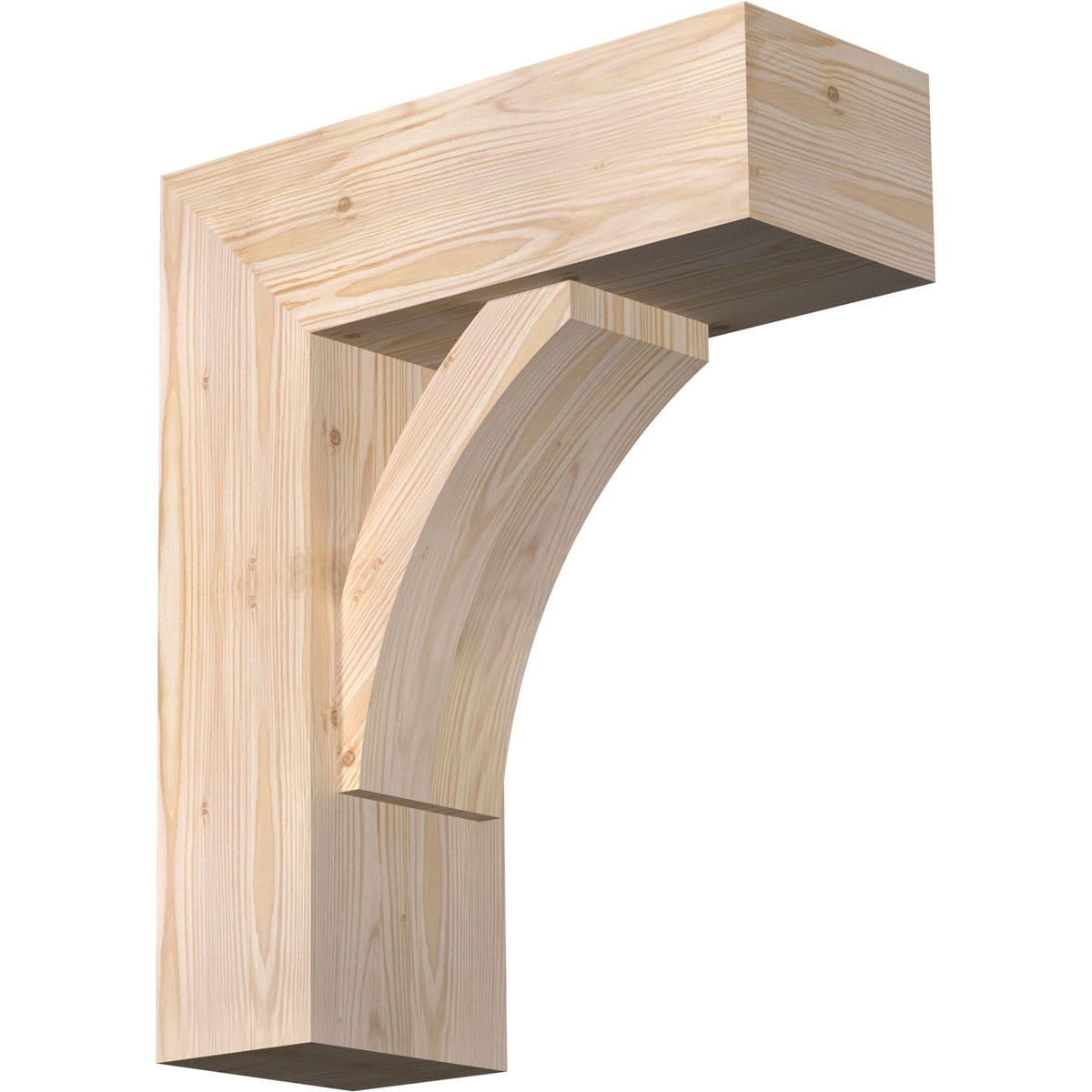 Ekena Millwork 1464167 Thorton block smooth bracket with offset brace 7-1/2-in x 20-in x 24-in Douglas fir Brown Wood Standard bracket