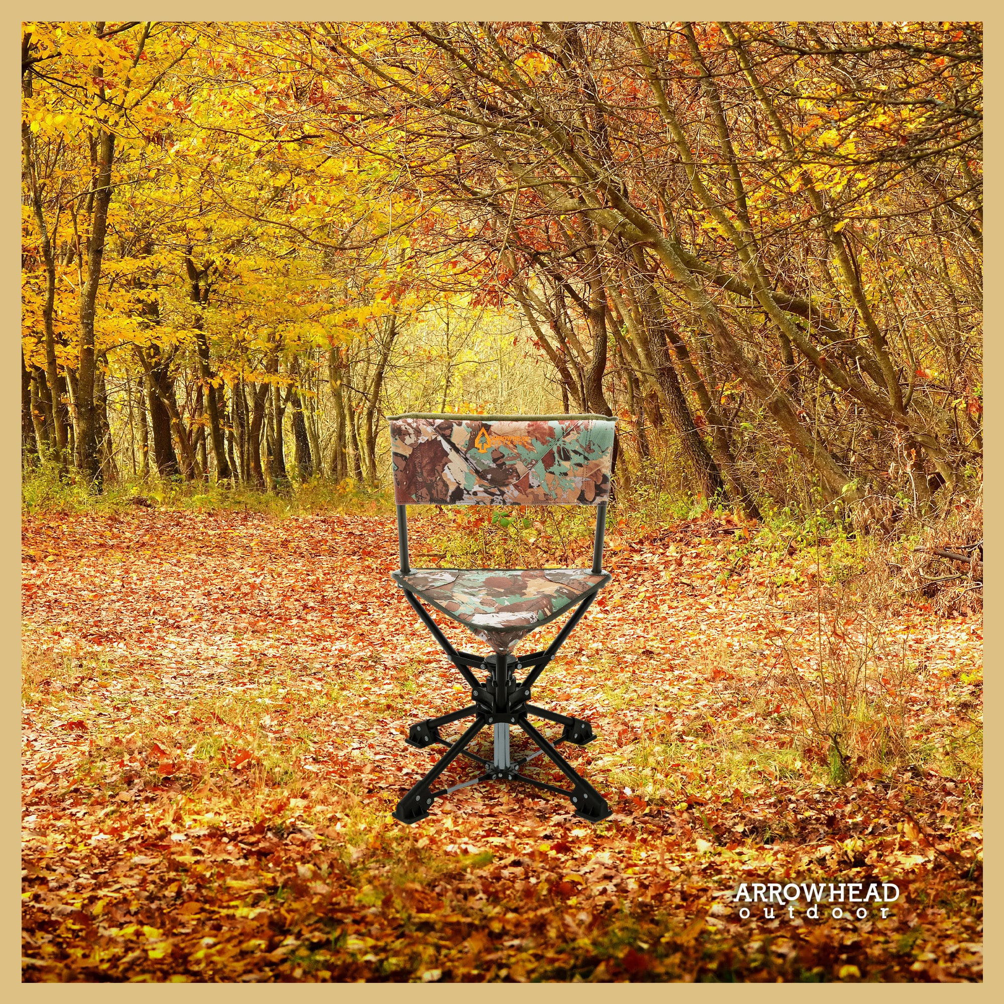 Camo 360° Swivel Tripod Hunting Chair with Steel Frame