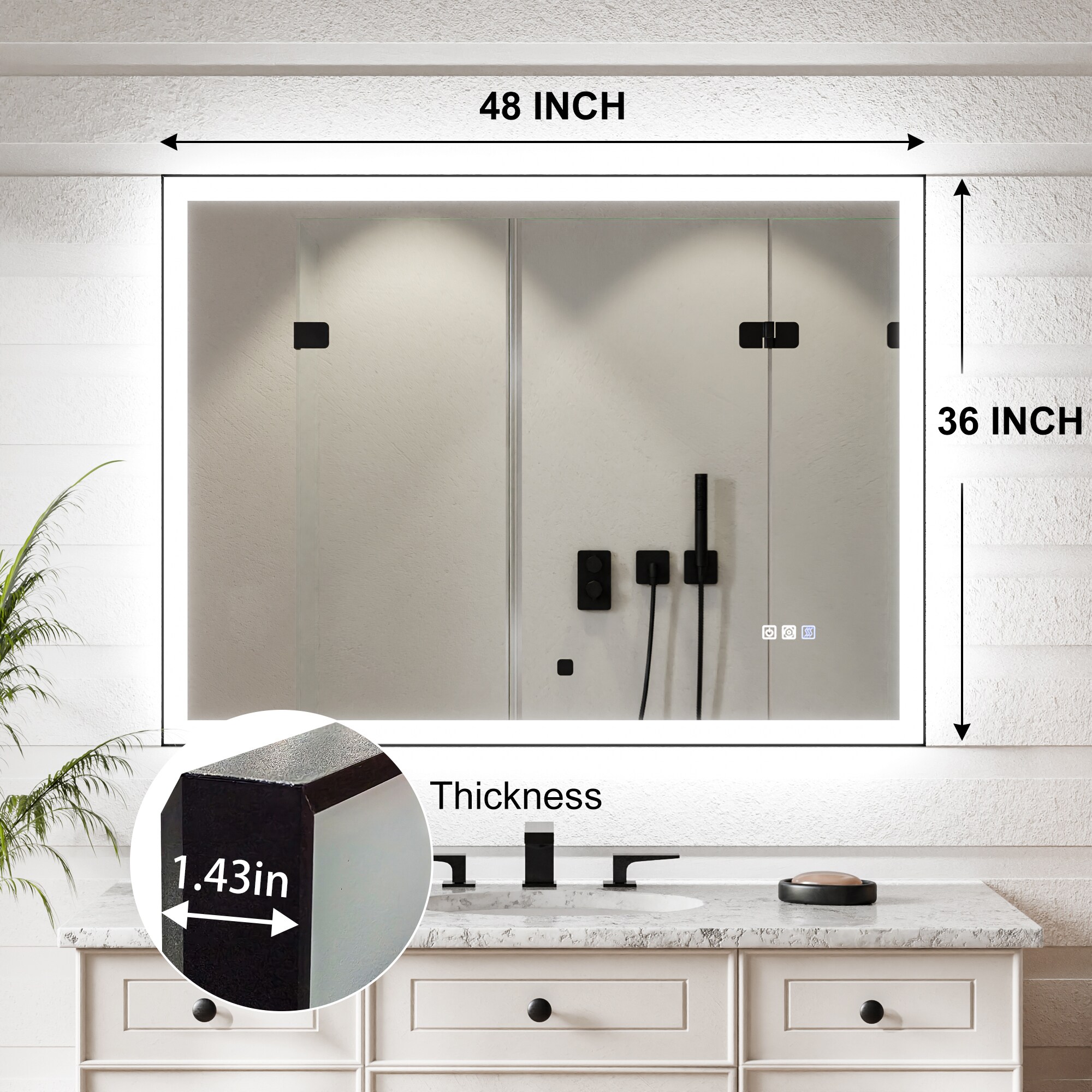 AAZJ JKF-MC04-3036SF1 Framed-Bath-Mirrors - View #6