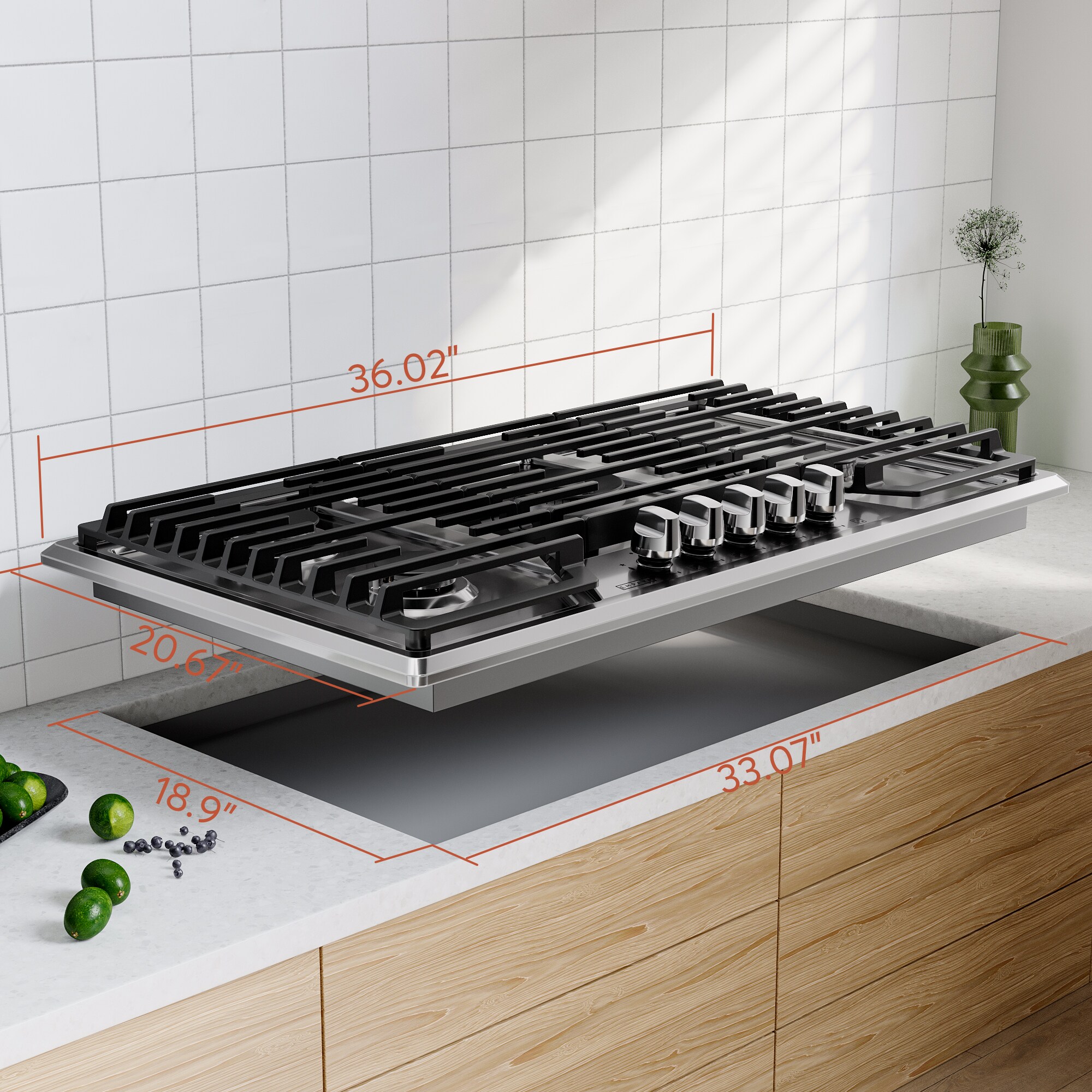 Empava Gas Stove 36 In 5 Burners Stainless Steel Gas Cooktop Empv 36gc36 At 2653