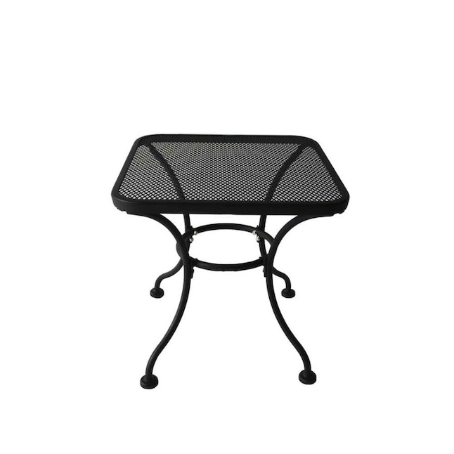 Garden Treasures Davenport Square Outdoor End Table 18 In W X L The Patio Tables Department At Com - Square Black Mesh Patio Table