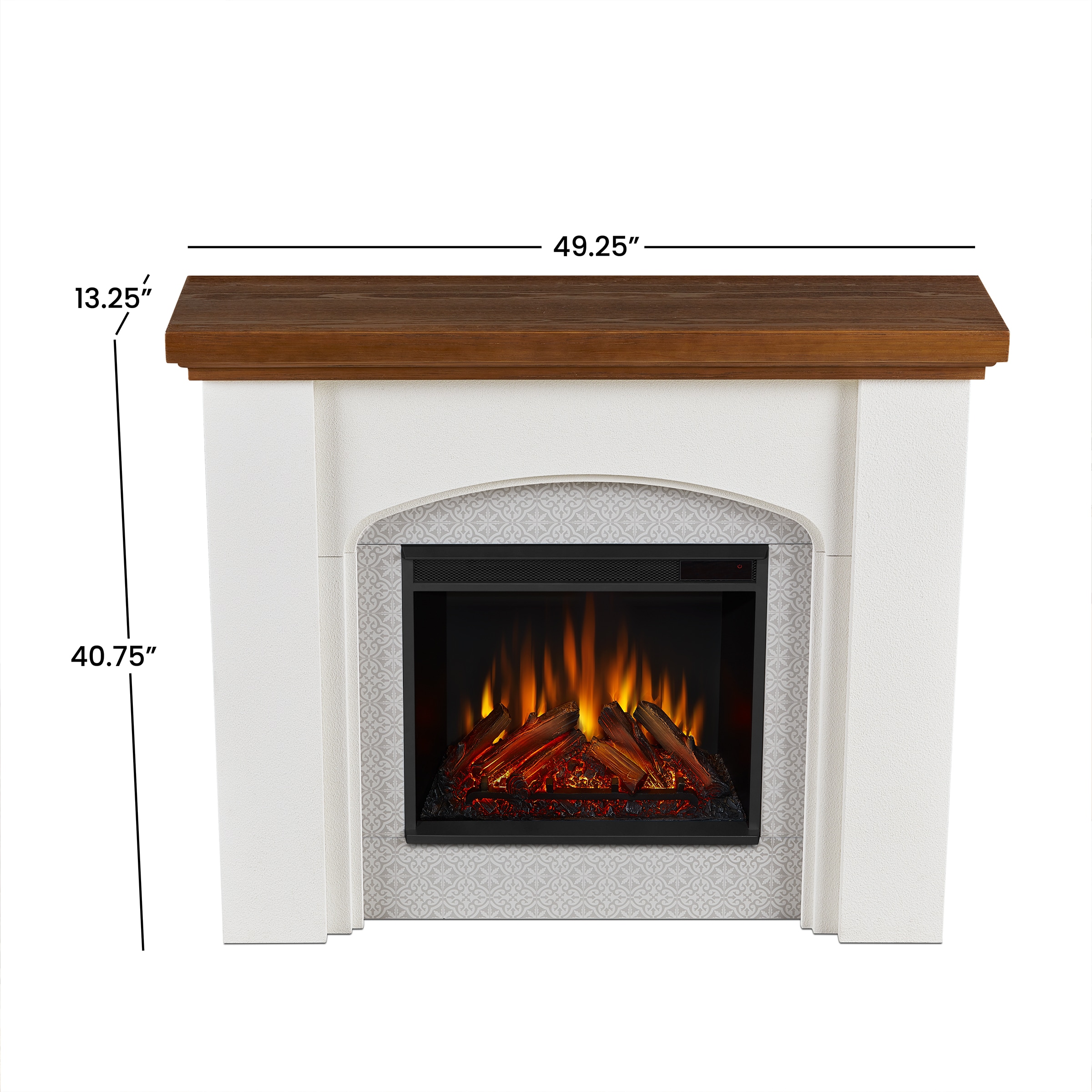 Real Flame 49.25-in W White Stucco Fan-forced Electric Fireplace 13051E-WSTC Sansujyuku sansujyuku.com