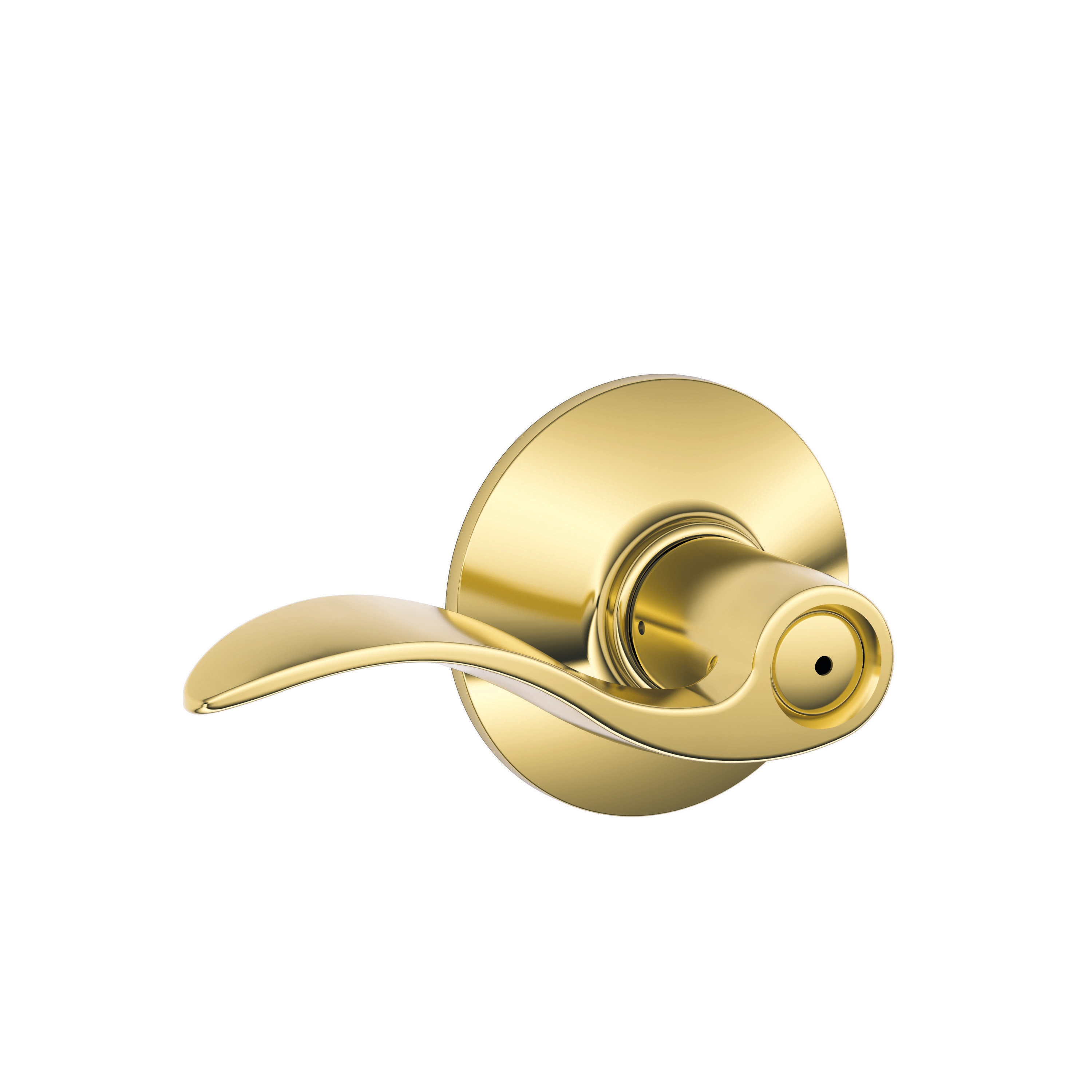 Schlage F40 V ACC 605 Accent Door Lever, Bed & Bath Privacy Lock, Bright  Brass