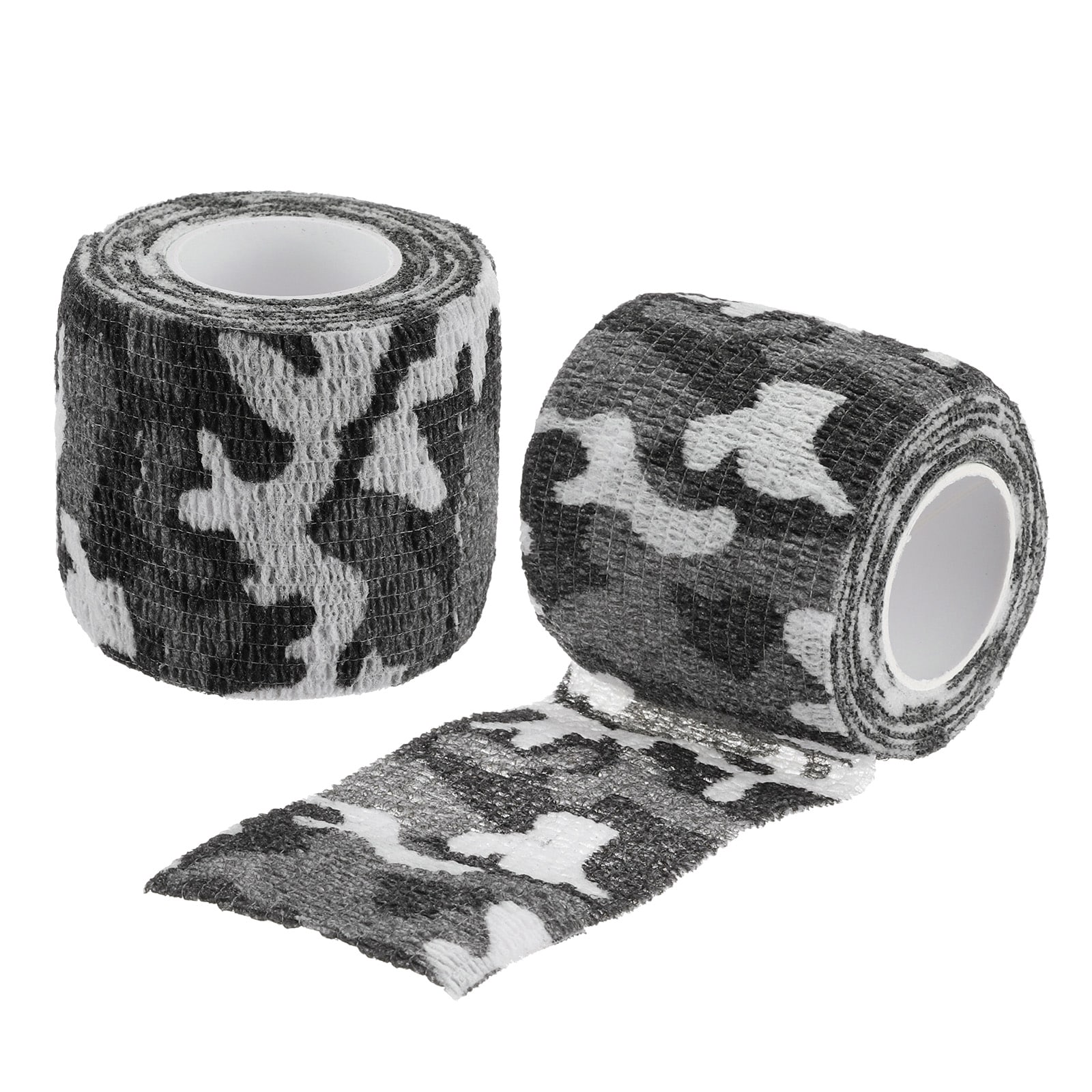 PATIKIL 2in x 14.76ft Camo Tape Wrap 2 Rolls of Self-Adhesive Camouflage Tape for Hunting Climbing Outdoor Camera Flashlight Snow Black and White #S26042000UX4988