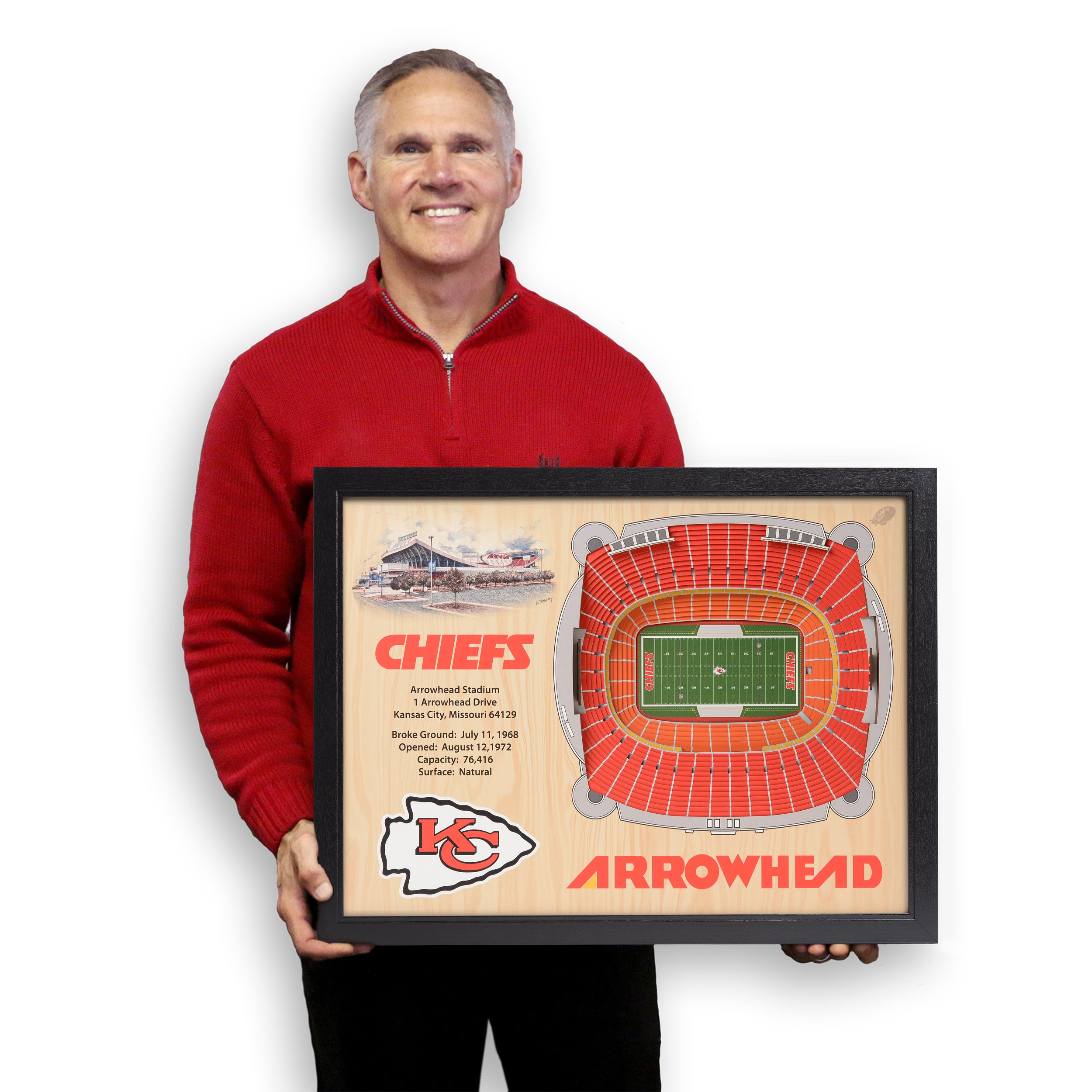 YouTheFan 954064 6 x 19 in. NFL Kansas City Chiefs 3D Stadium Banner - Arrowhead Stadium