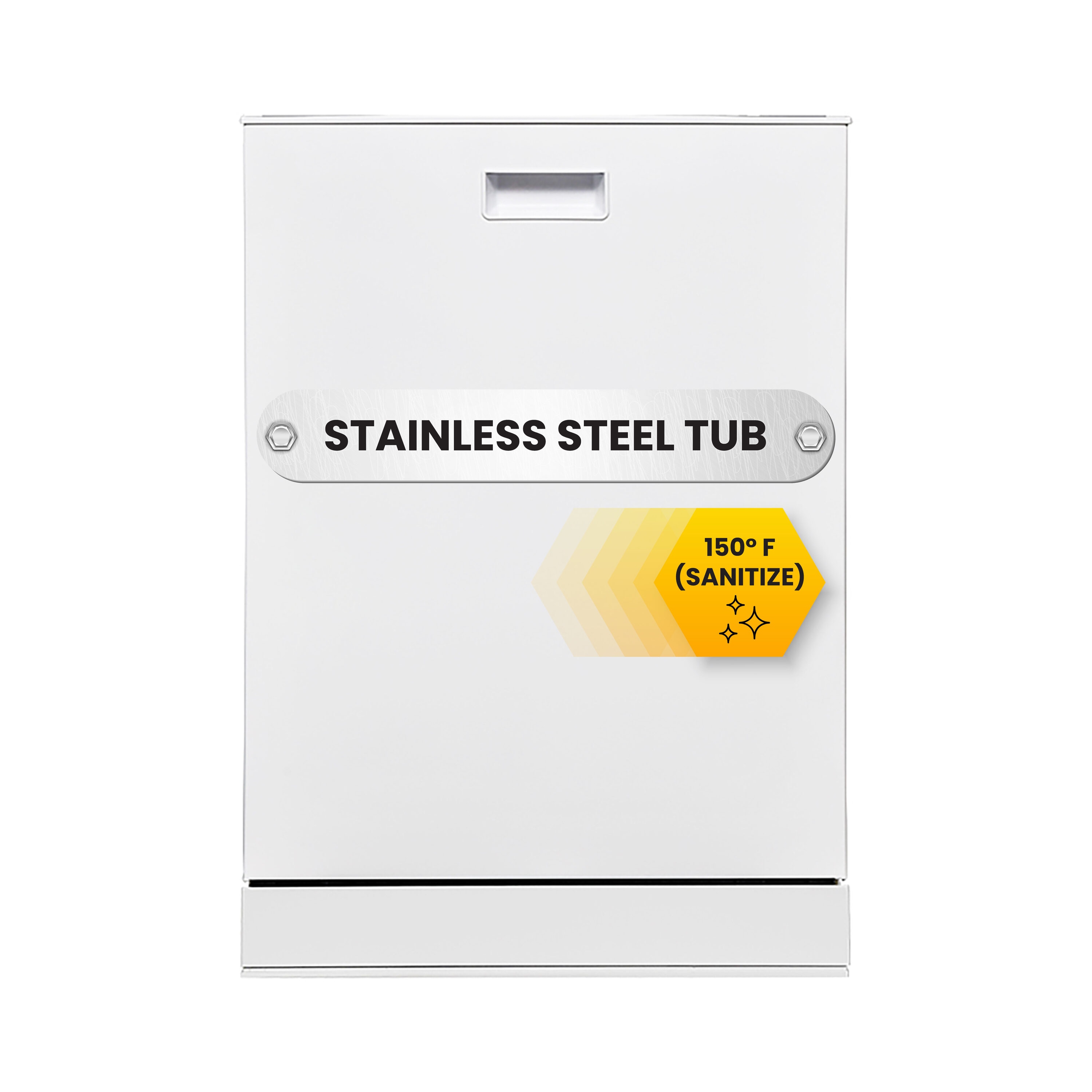 Equator Advanced Appliances WBT 2440 24-in Top Control Built-in Dishwasher With Third Rack ( White ) ENERGY STAR, 51-Decibel Very Quiet Sound Level
