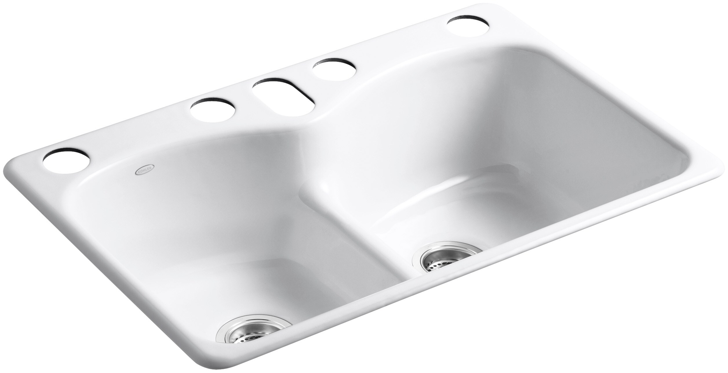 kohler langlade double basin undermount cast iron kitchen sink