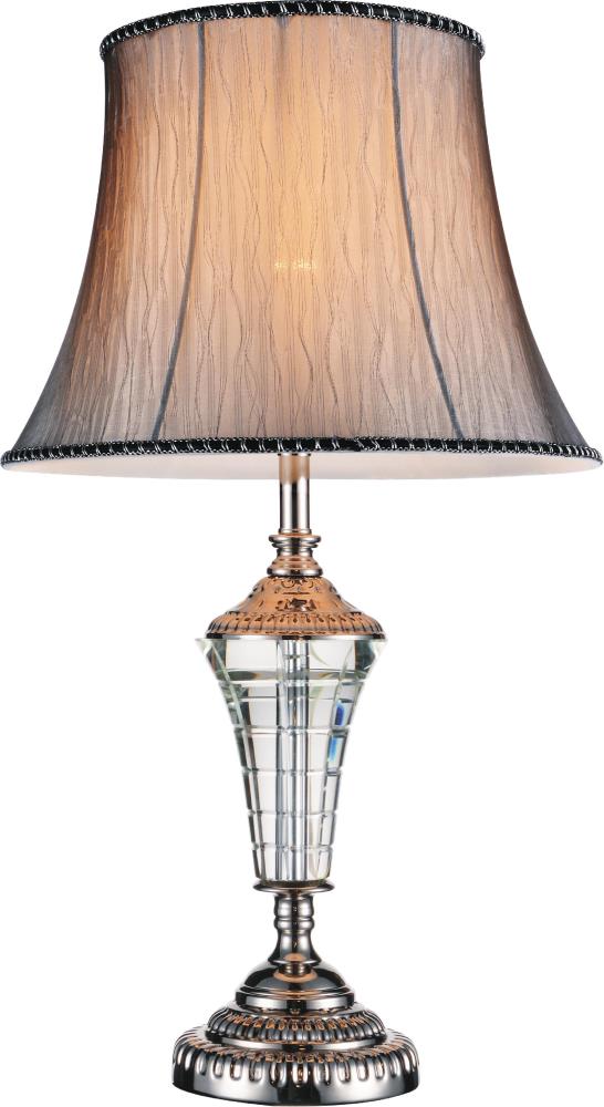 CWI Lighting 5510T14BN Yale 25-in Brushed Nickel Table Lamp with Fabric Shade