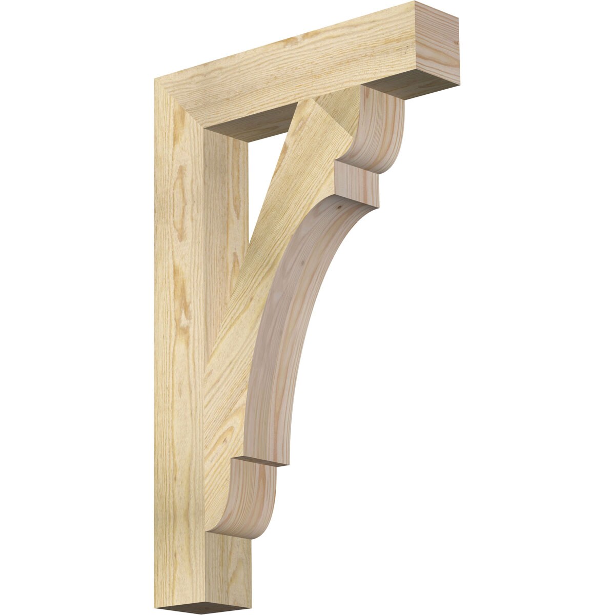 Ekena Millwork BKT04X20X32OLY05RDF Olympic block rough sawn 4-in x 20-in x 32-in Douglas fir Brown Wood Standard bracket