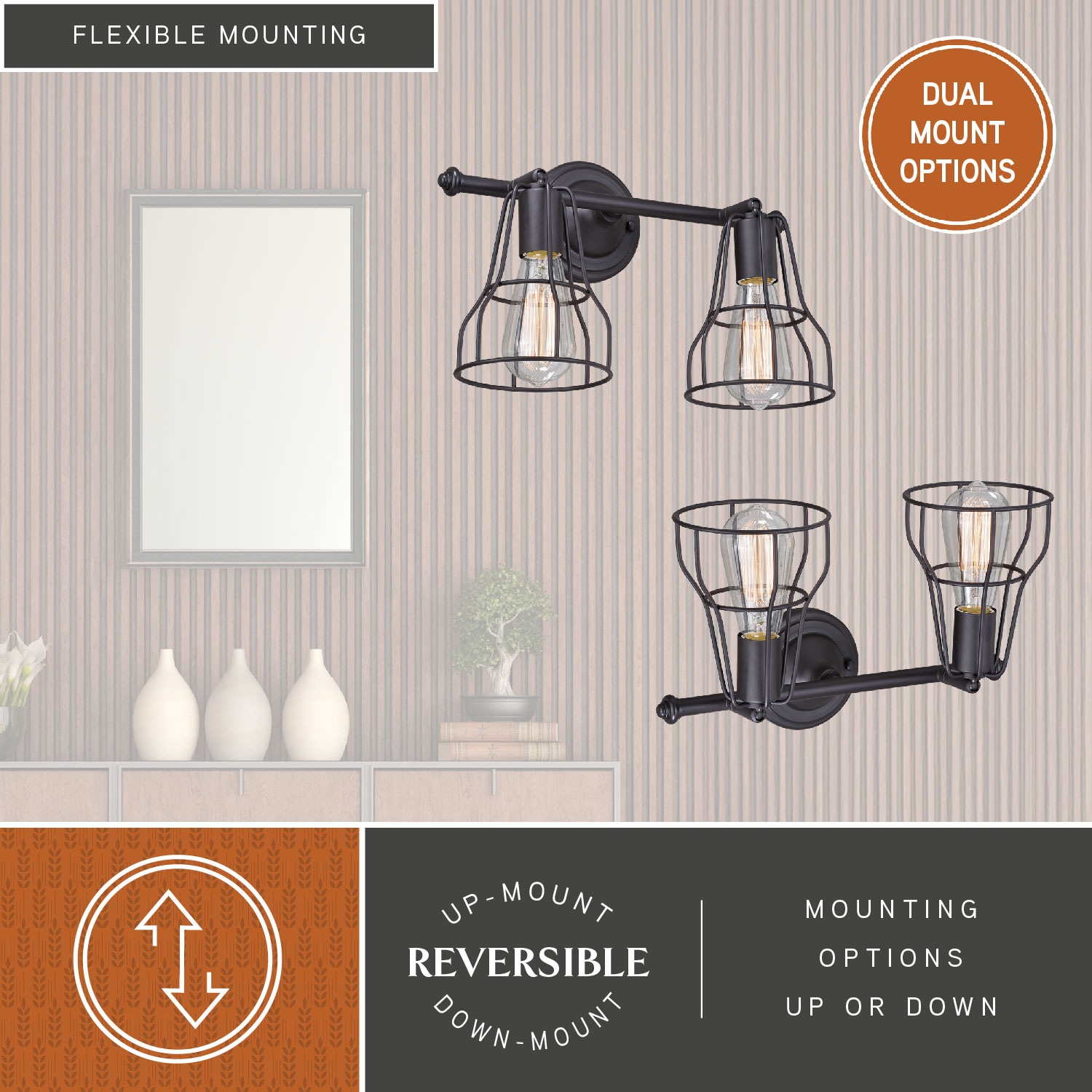 Urban Loft 14'' Bronze Adjustable Bell-Shaped Vanity Light