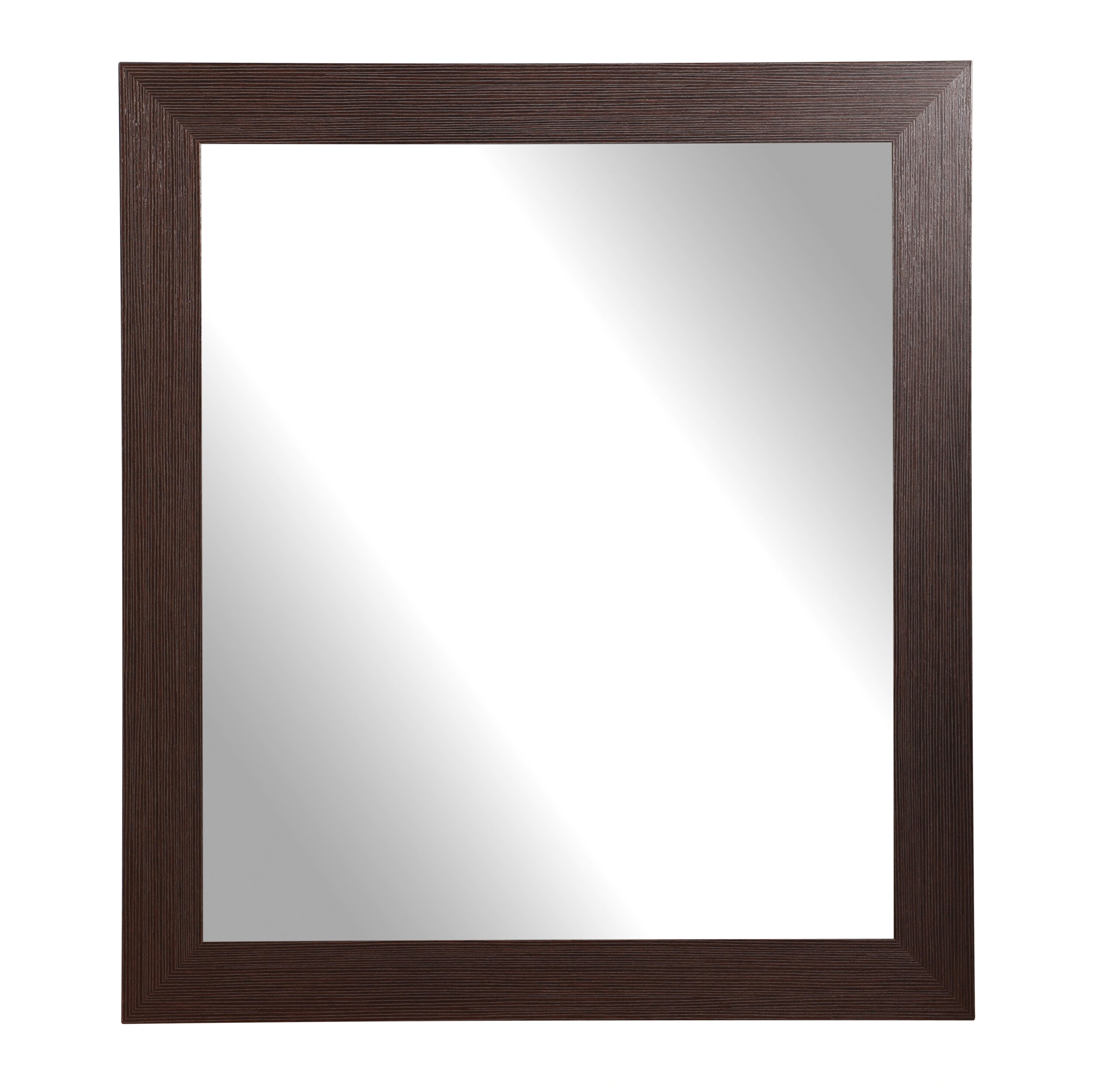 BrandtWorks BM081M2 32-Inches W x 36.0-Inches H Rectangle Dark Brown/Textured Framed Wall Mirror
