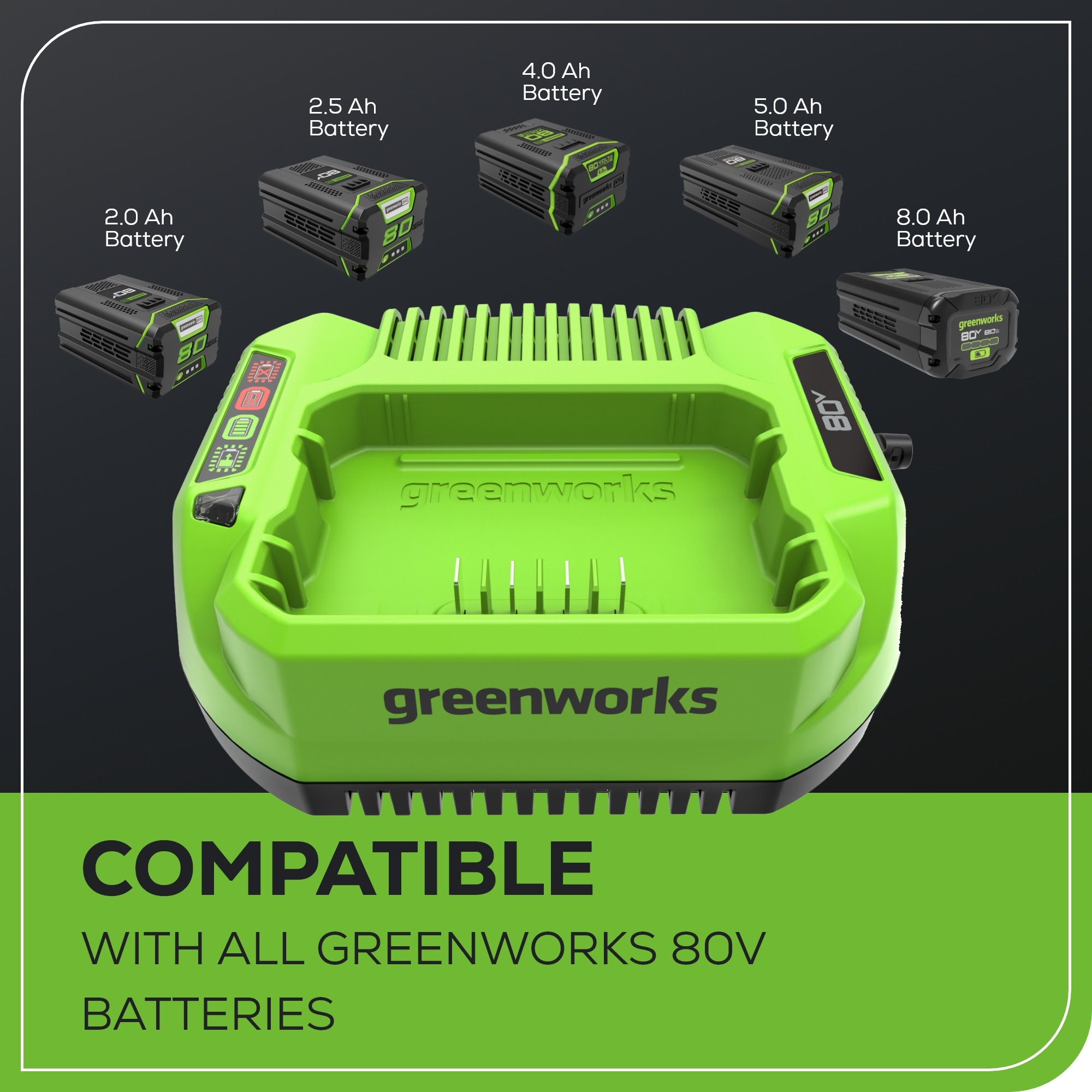 Greenworks CH80SP02 Cordless-Ope-Batteries - View #2