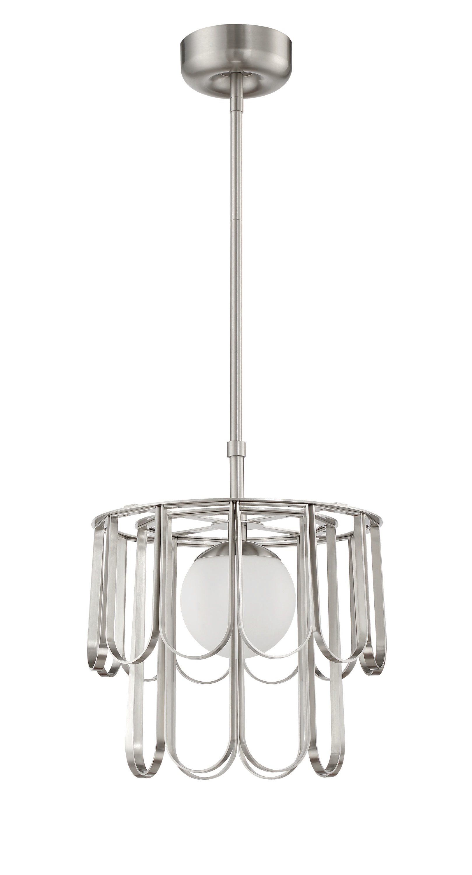 Craftmade 54993-BNK Melody Brushed Polished Nickel Modern/contemporary Textured glass Cylinder Mini Hanging Pendant light