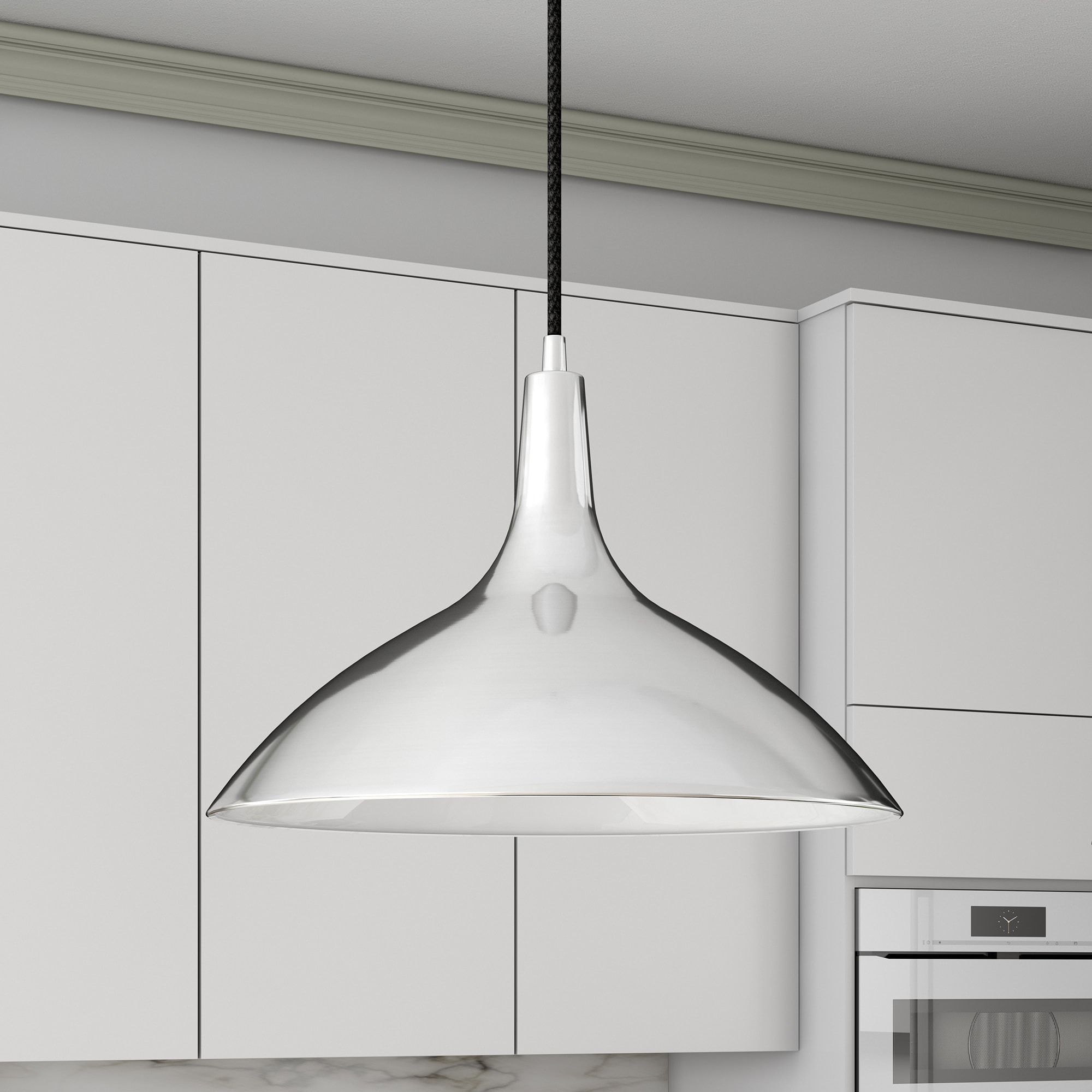 Hailey Home PD0763 Barton Polished Nickel Transitional Drum Mini Hanging Pendant light