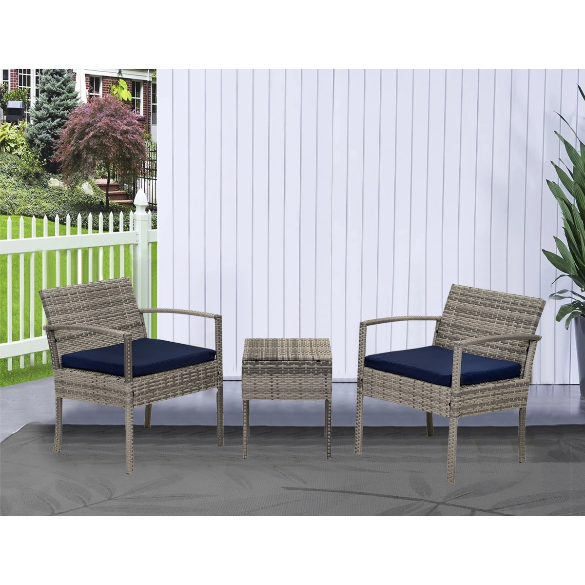 Kahomvis FRON-CQP0-ZWG Patio-Conversation-Sets - View #4