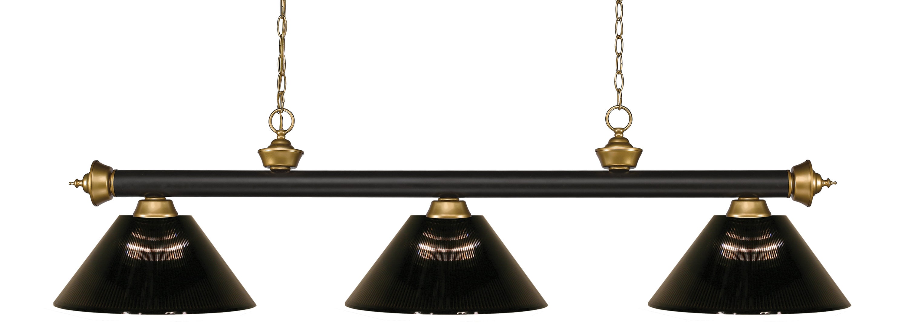 Z-Lite 200-3BRZ+SG-ARS Riviera Bronze + Satin Gold Incandescent Medium base (E-26) Pool Table Lighting