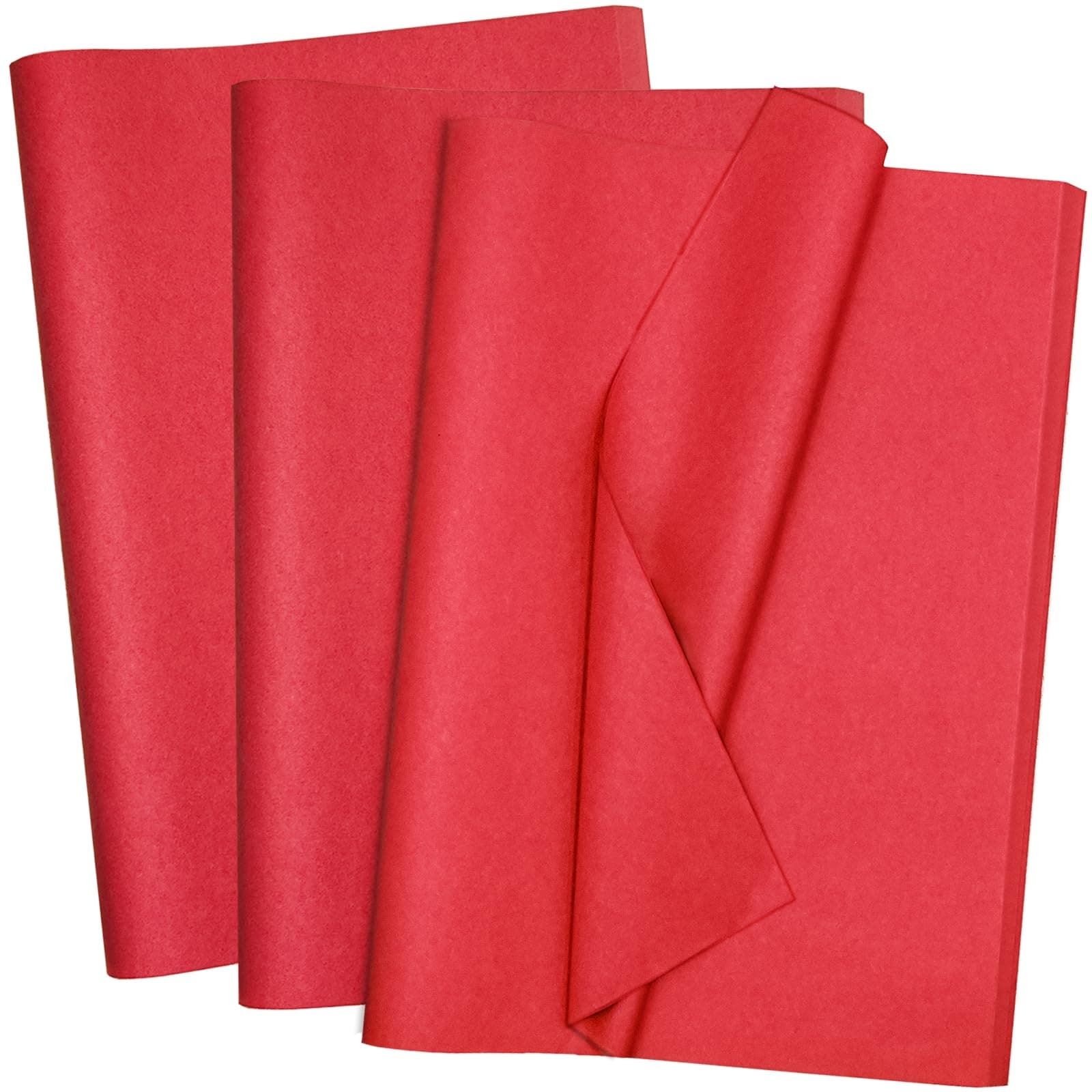 Afoxsos 100 Sheet Pack Red Tissue Paper 20 x 14 Inches for Gift Bags DIY Crafts Birthday Baby Shower Holiday Decorative Wrapping Bulk for Parties #L05AF08076