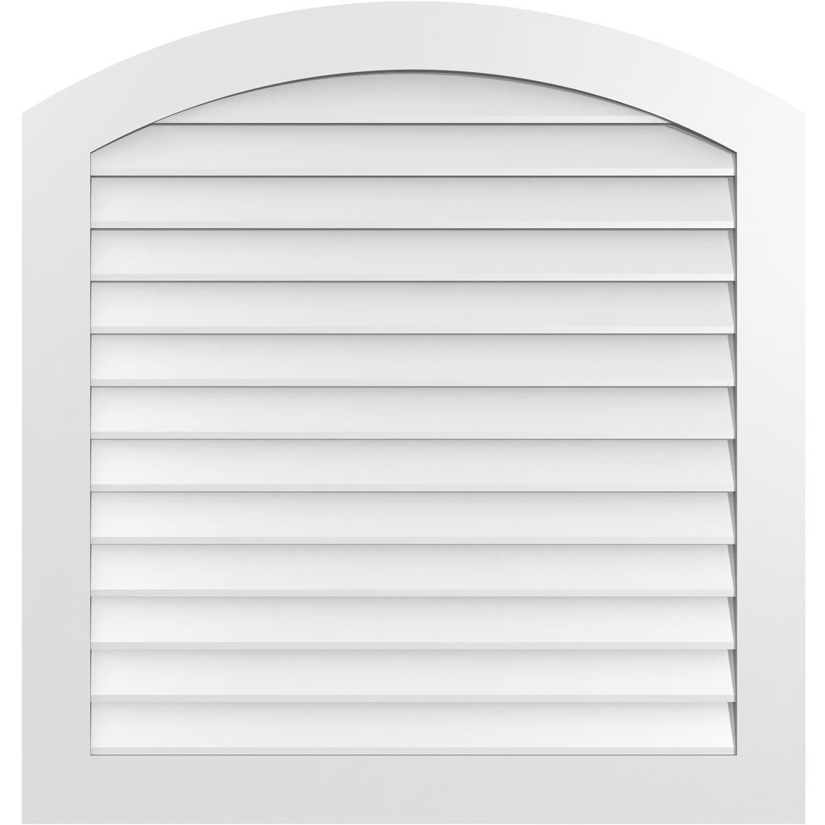 Ekena Millwork GVPAR40X4201SN 40-Inches x 42-Inches Off-white Round top PVC Gable Louver Vent