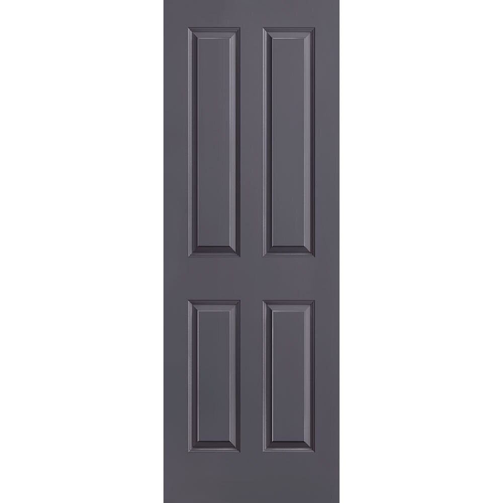 Masonite 1316449 Traditional 28-in x 80-in Slate 4 panel square Smooth Solid core Prefinished Molded composite Slab Door