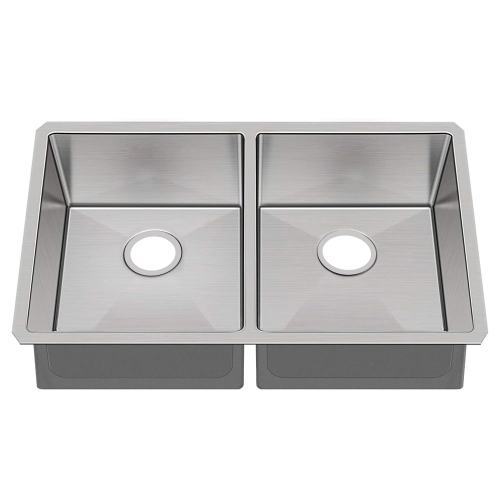 Forclover WHC-SS3219S2SL Undermount 19-in x 32-in Stainless steel Double equal bowl 16 -Gauge Kitchen Sink