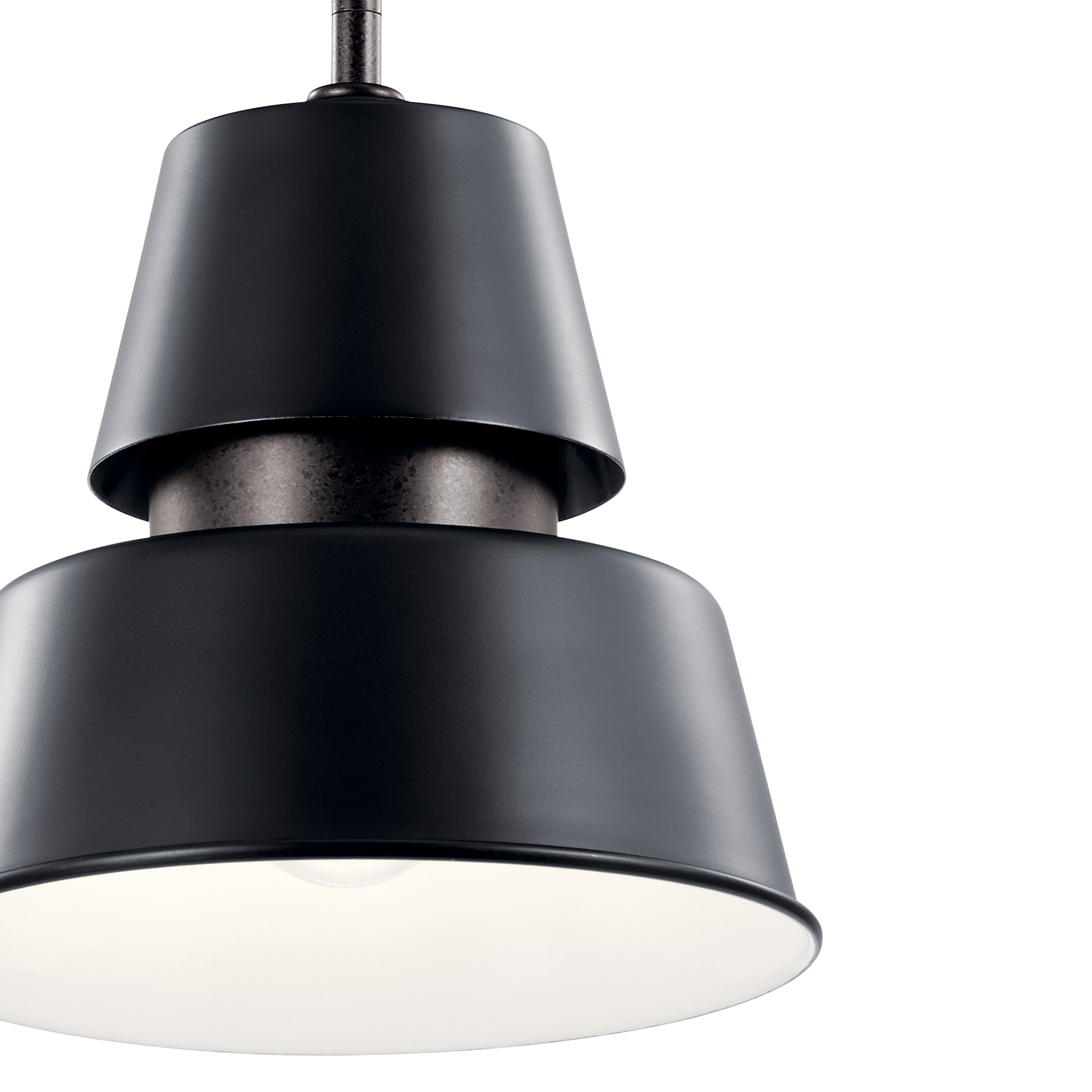 Lozano Black Aluminum Bowl Pendant with White Interior - Indoor/Outdoor