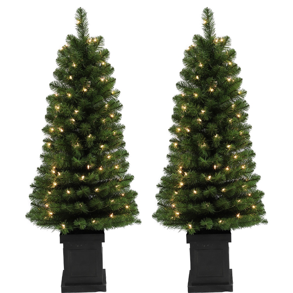 4-Feet Douglas fir Pre-lit Slim Artificial Christmas Tree with White LED Lights #CDFST40C12