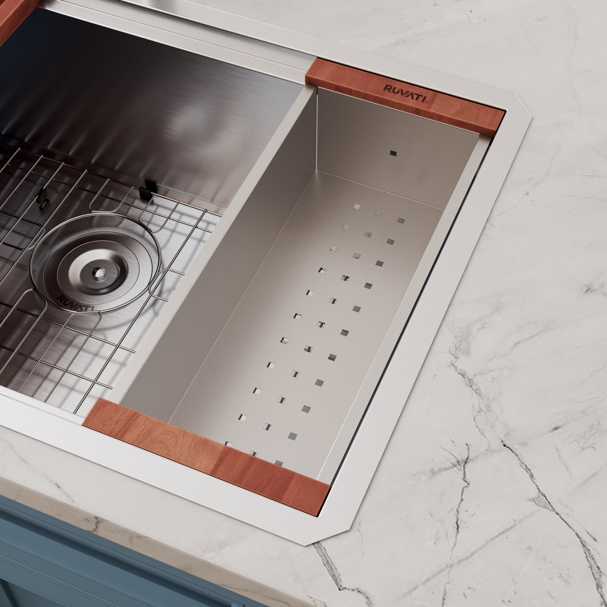 Ruvati Roma Undermount 32-in x 19-in Brushed Stainless Steel