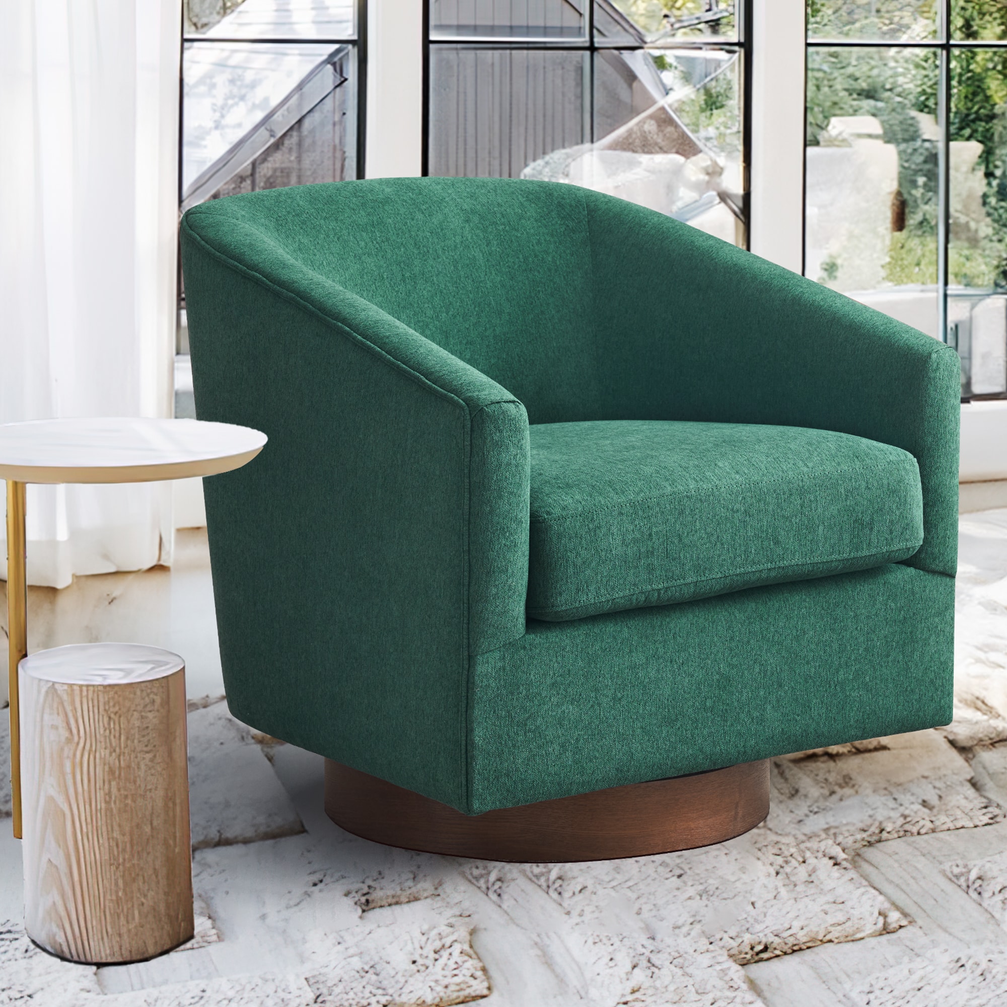 LUE BONA SN-006-04LS Modern Green Swivel Accent Chair