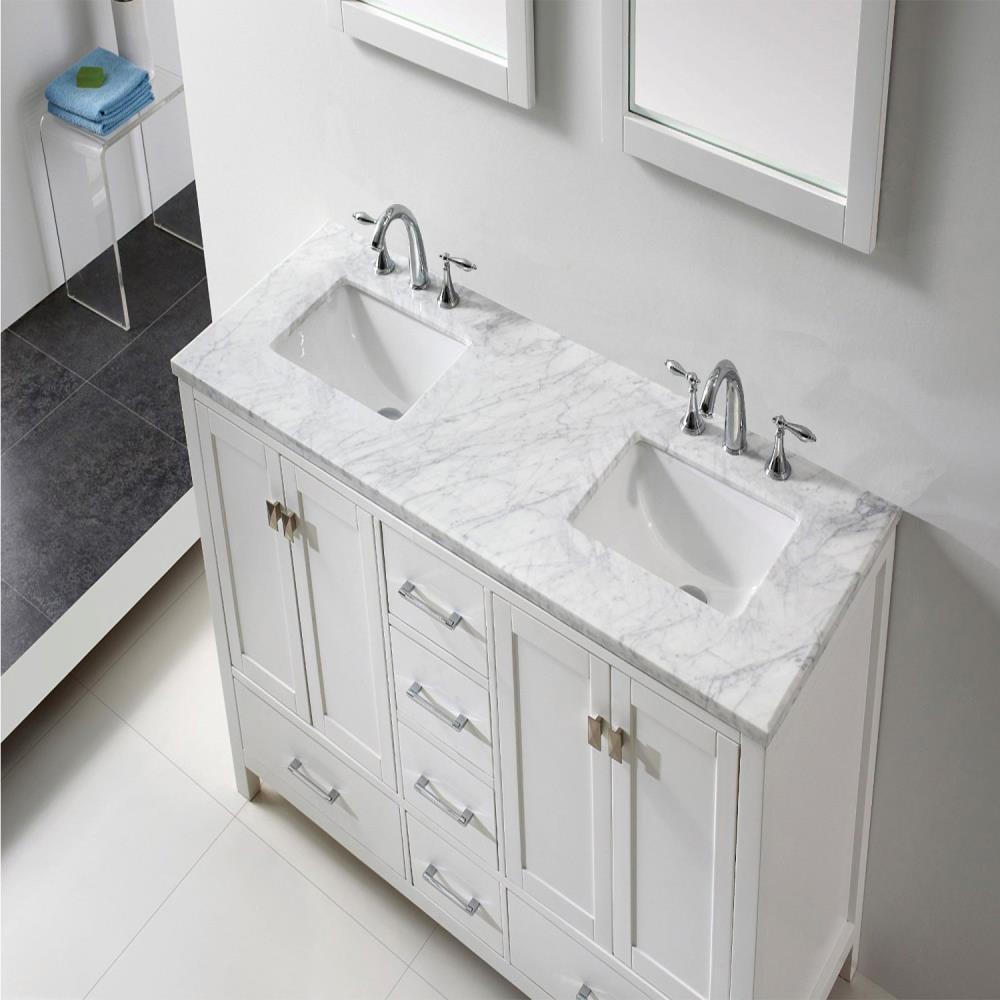 Eviva Aberdeen 60-in White Undermount Double Sink Bathroom Vanity with ...