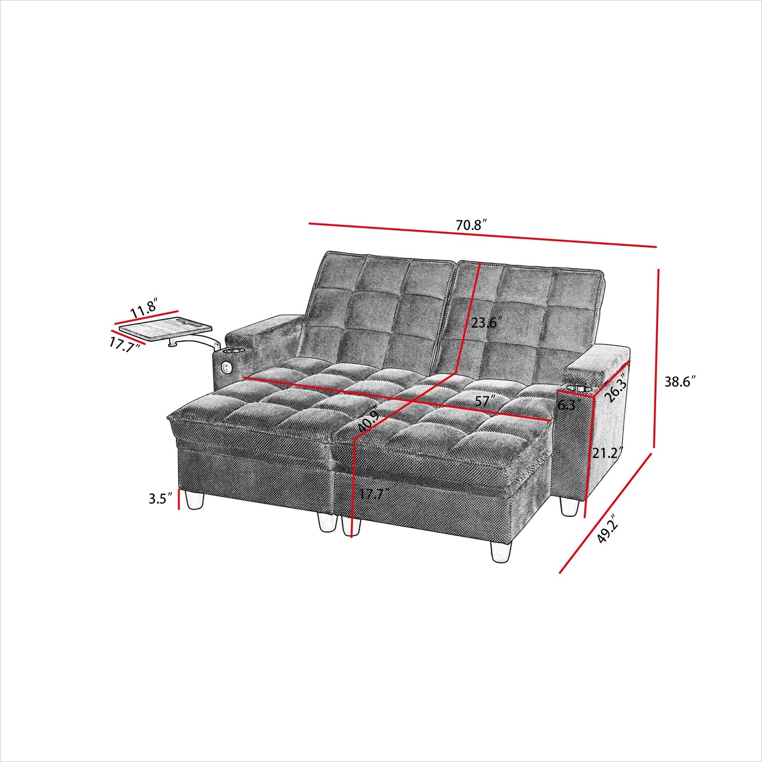 SunJet P92L45ERXMNM Sofas-Loveseats - View #5