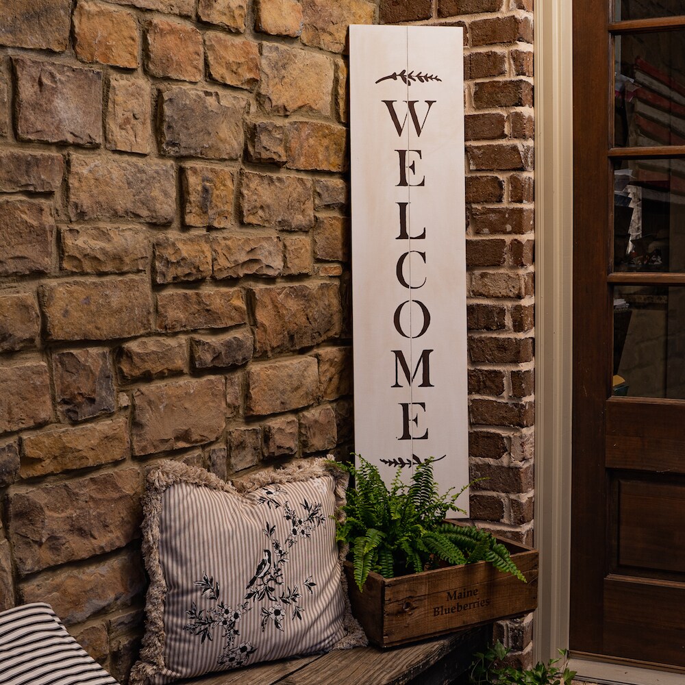 Unfinished Wood Co. 48 In. x 11 In. Unfinished Plywood Porch Sign in