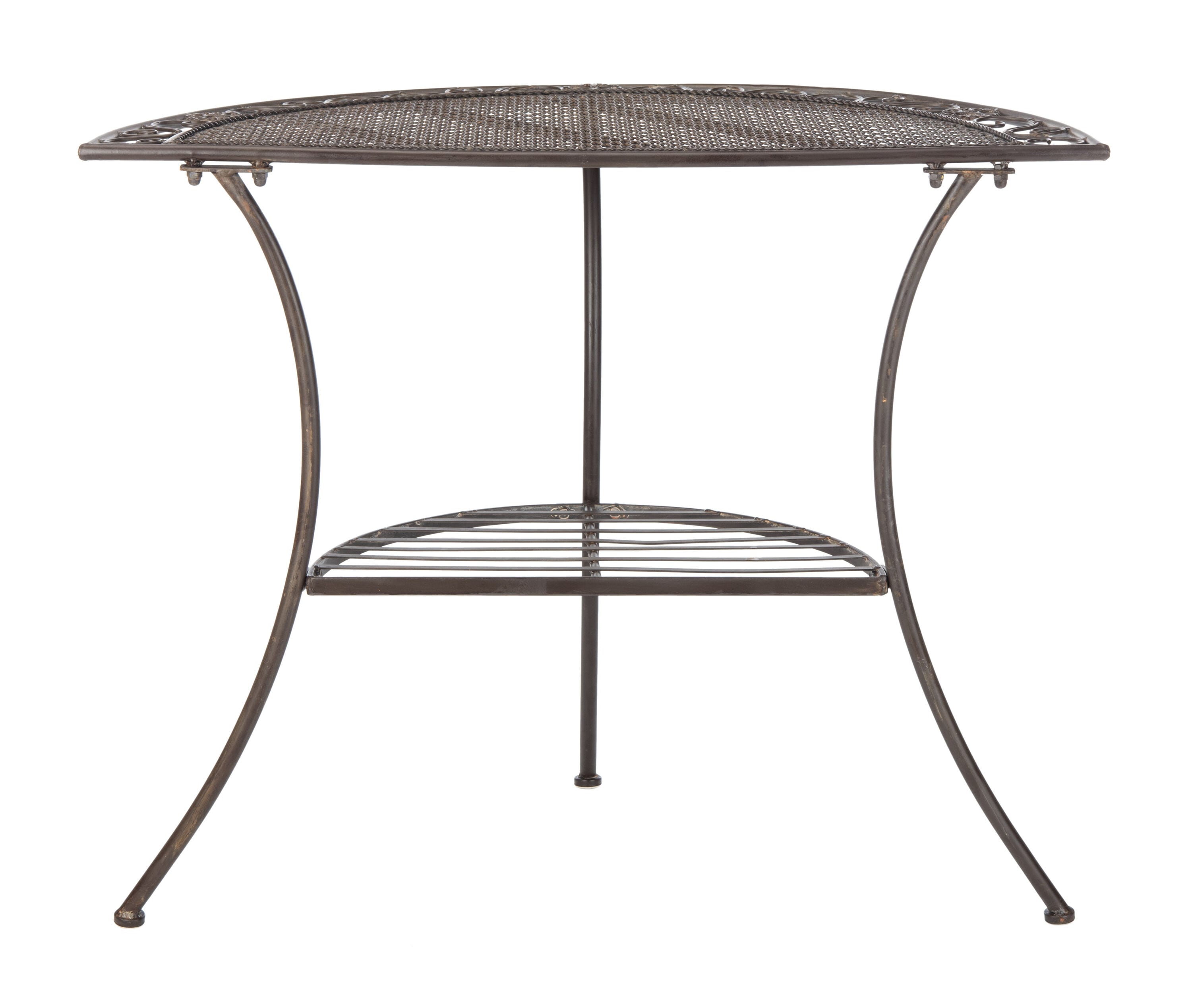 Safavieh PAT5027B Genson Half circle Outdoor Console Table 20.5-in W x 39.3-in L
